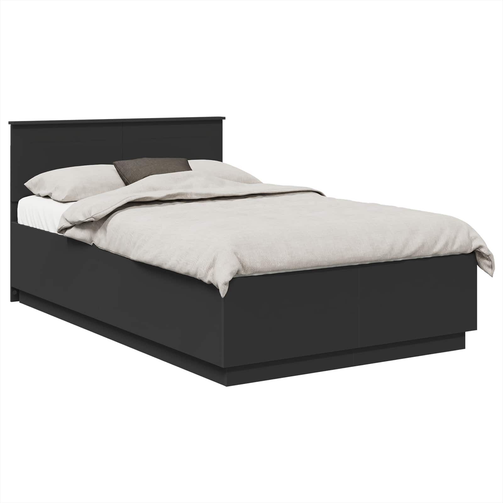 Bedframe met hoofdeinde Zwart 120 x 190 cm Bewerkt hout – afbeelding 2