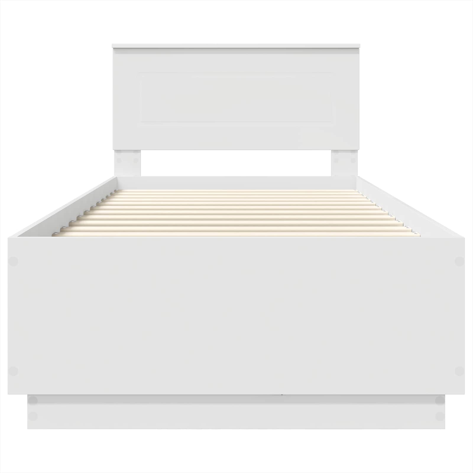 Bedframe met hoofdeinde Wit 90 x 190 cm Bewerkt hout – afbeelding 7