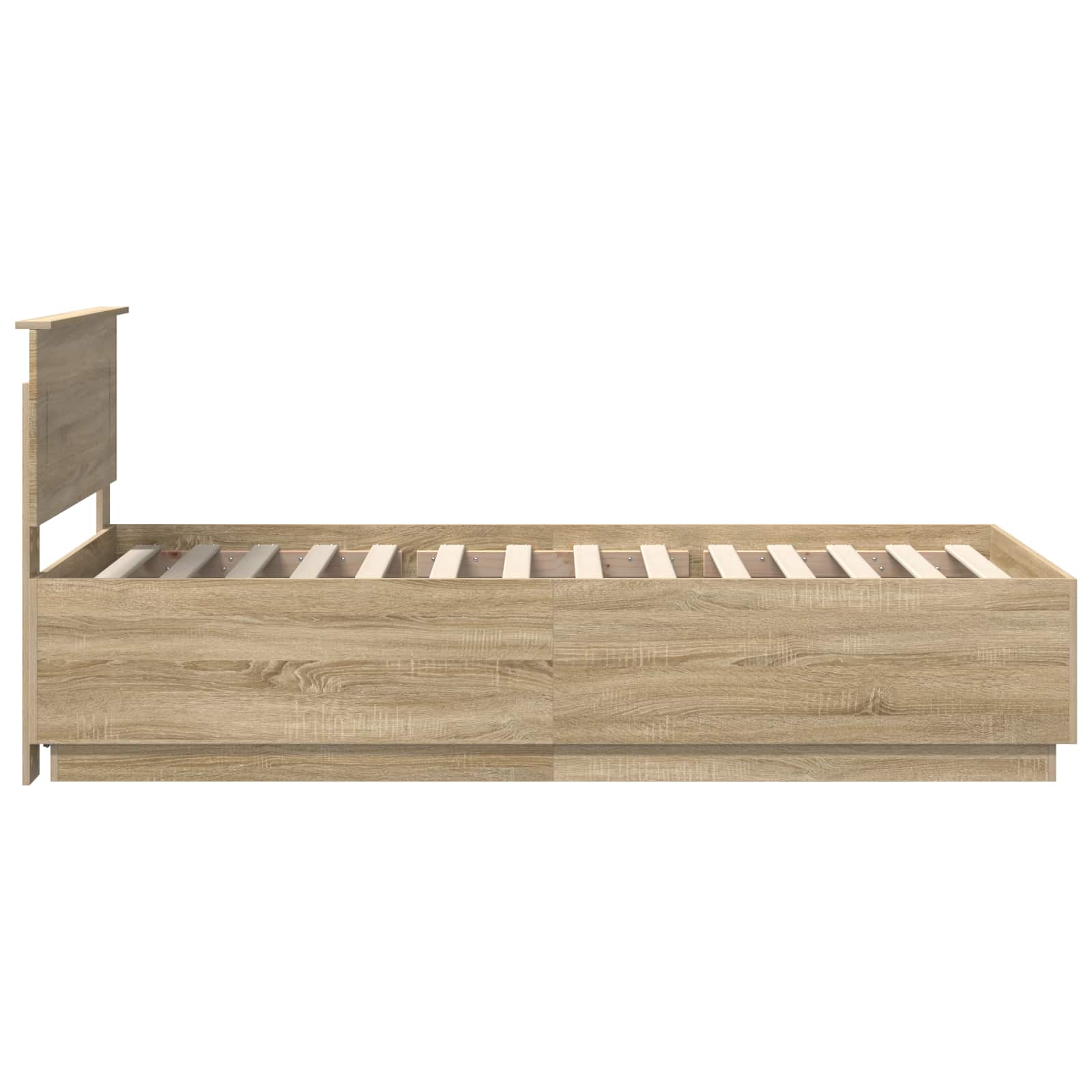 Bedframe met hoofdeinde Sonoma Eiken 90 x 200 cm Bewerkt hout – afbeelding 8