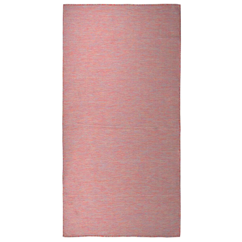 Buitenkleed platgeweven 100x200 cm rood
