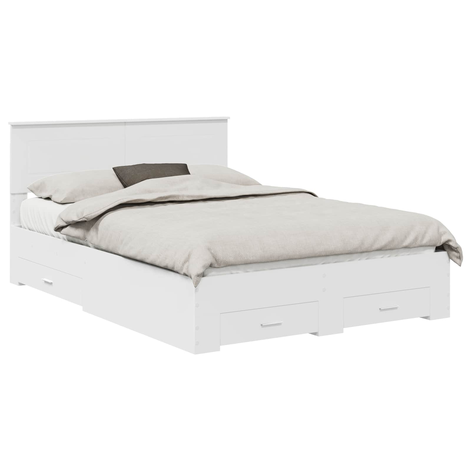 Bedframe met hoofdeinde met lade Wit 150 x 200 cm Bewerkt hout – afbeelding 2