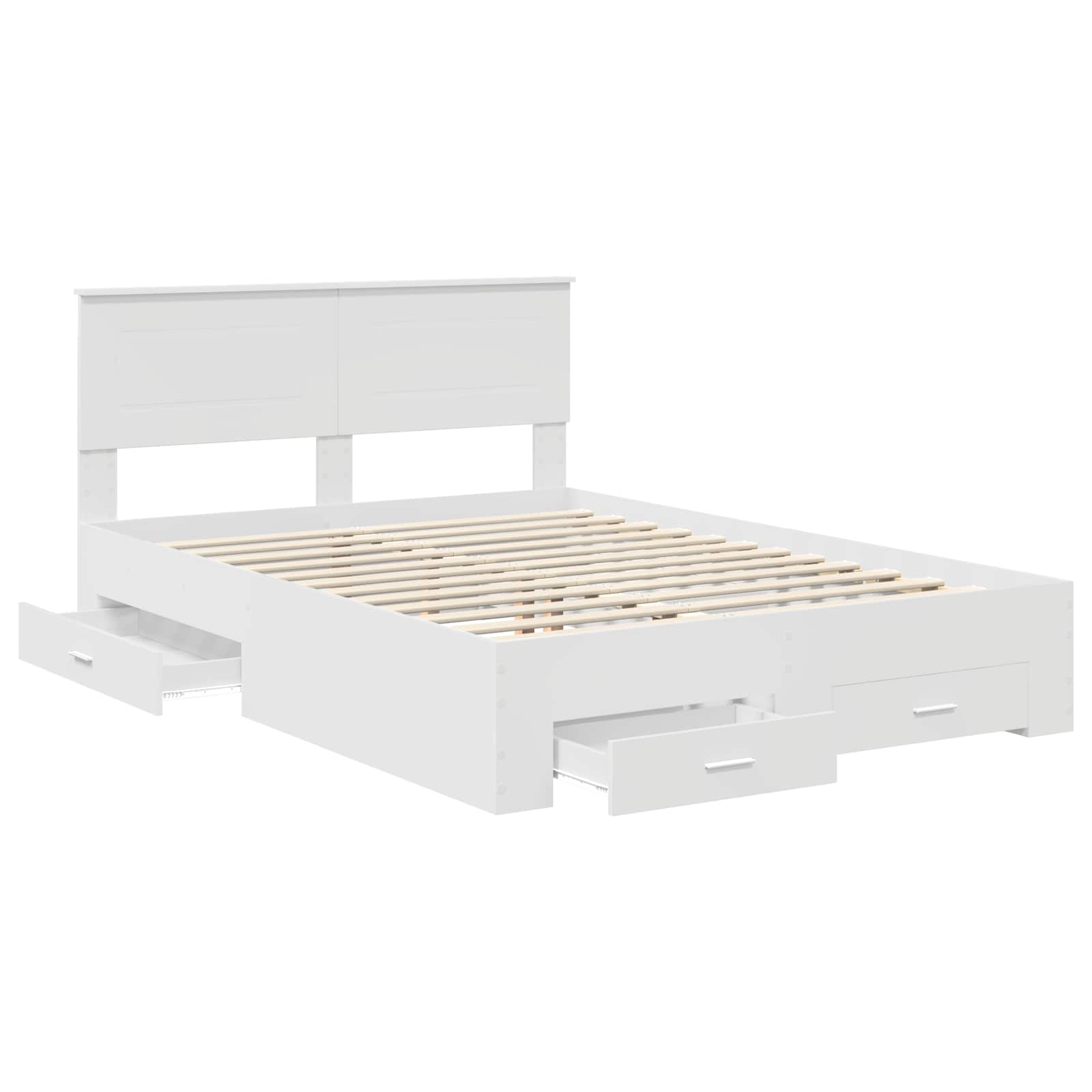 Bedframe met hoofdeinde met lade Wit 150 x 200 cm Bewerkt hout – afbeelding 5