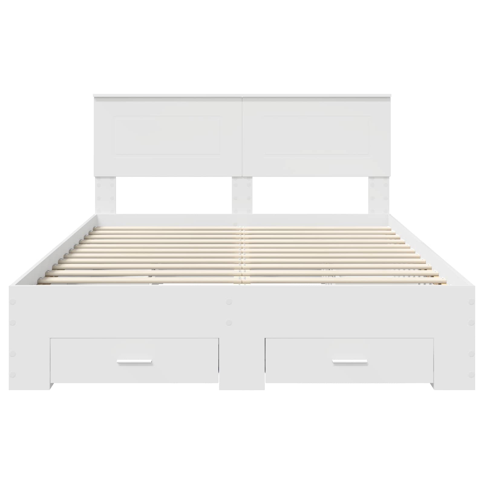 Bedframe met hoofdeinde met lade Wit 150 x 200 cm Bewerkt hout – afbeelding 8