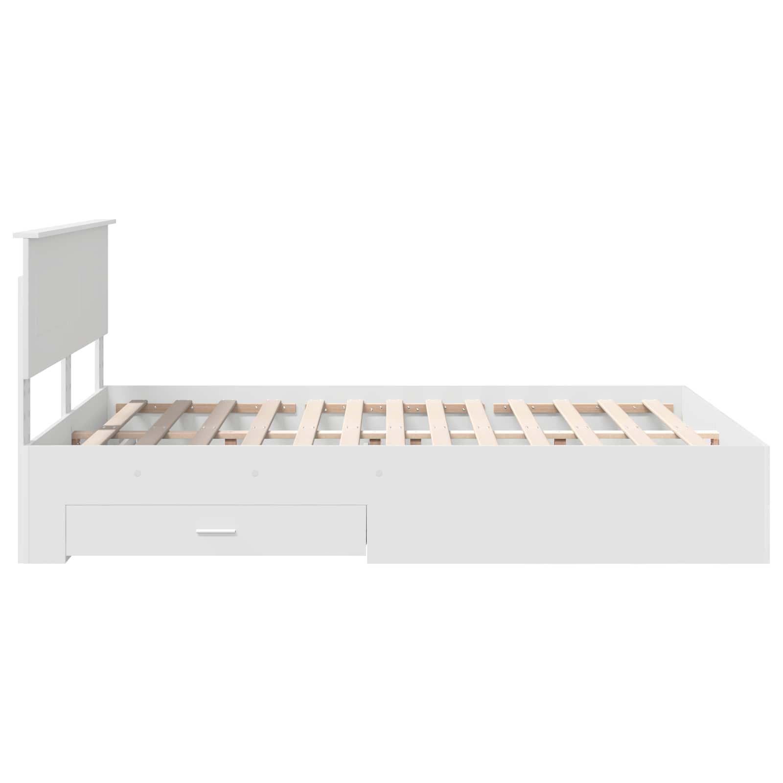 Bedframe met hoofdeinde met lade Wit 150 x 200 cm Bewerkt hout – afbeelding 9
