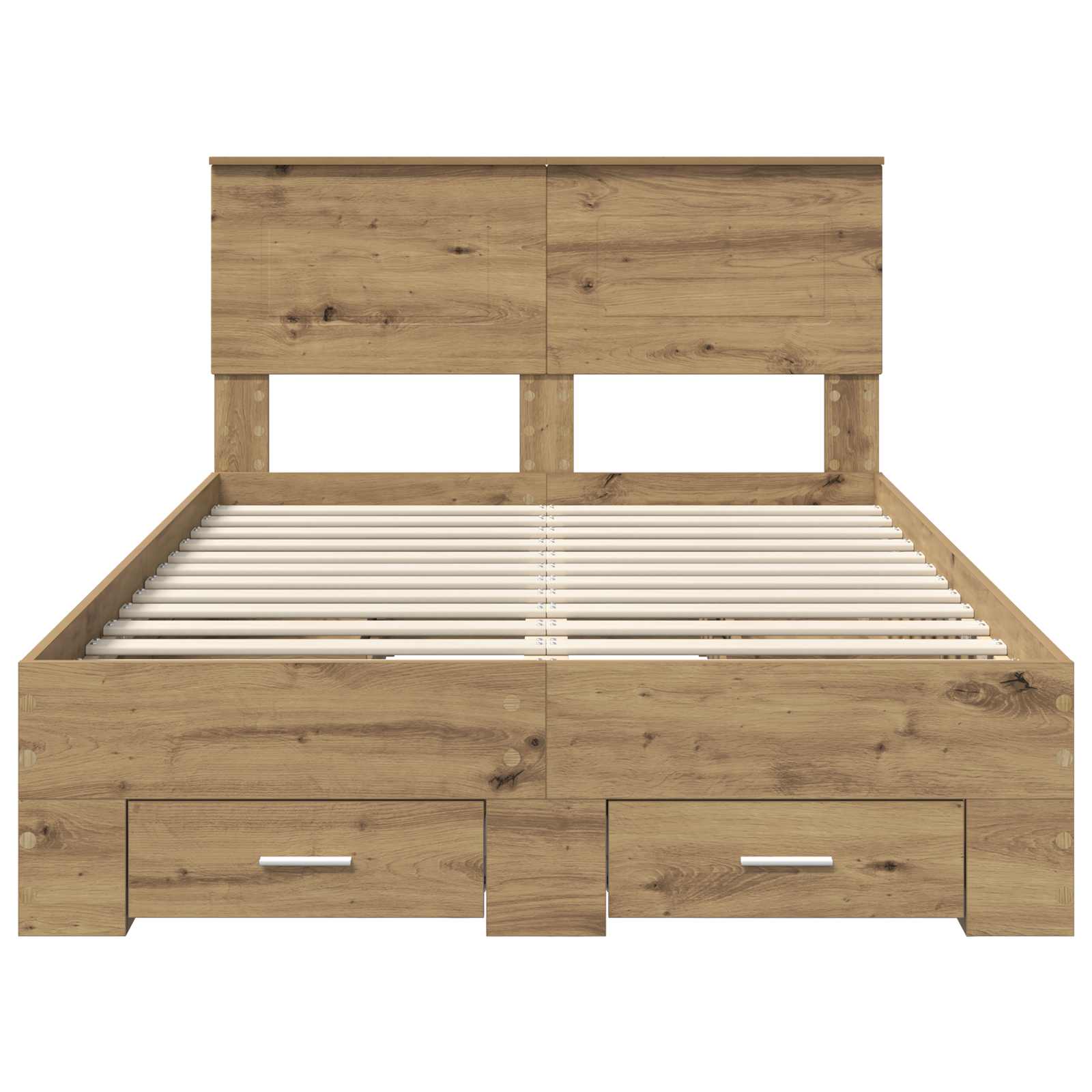 Bedframe met hoofdeinde Artisan Eiken 120 x 200 cm Bewerkt hout – afbeelding 8