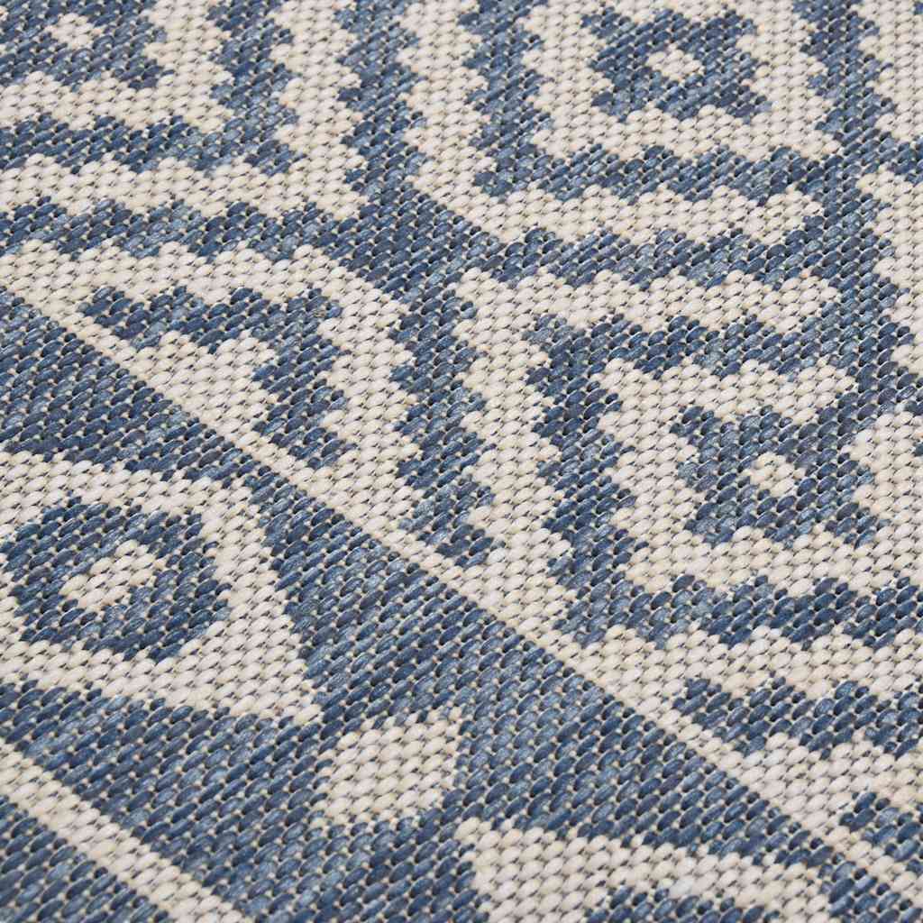 Buitenkleed met patroon platgeweven 160x230 cm blauw – afbeelding 5