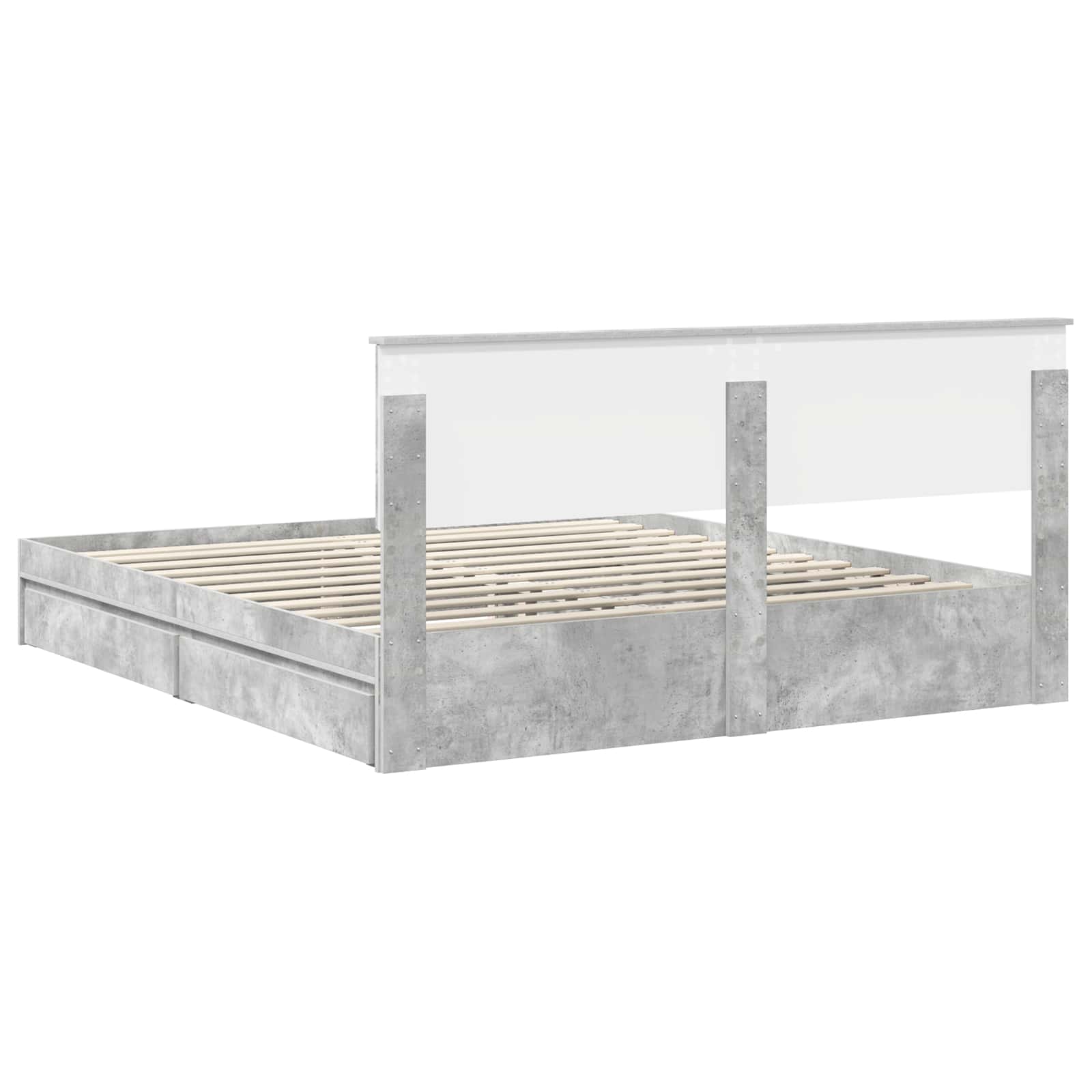 Opslag bed met hoofdeinde Beton Grijs 180 x 200 cm Bewerkt hout – afbeelding 10