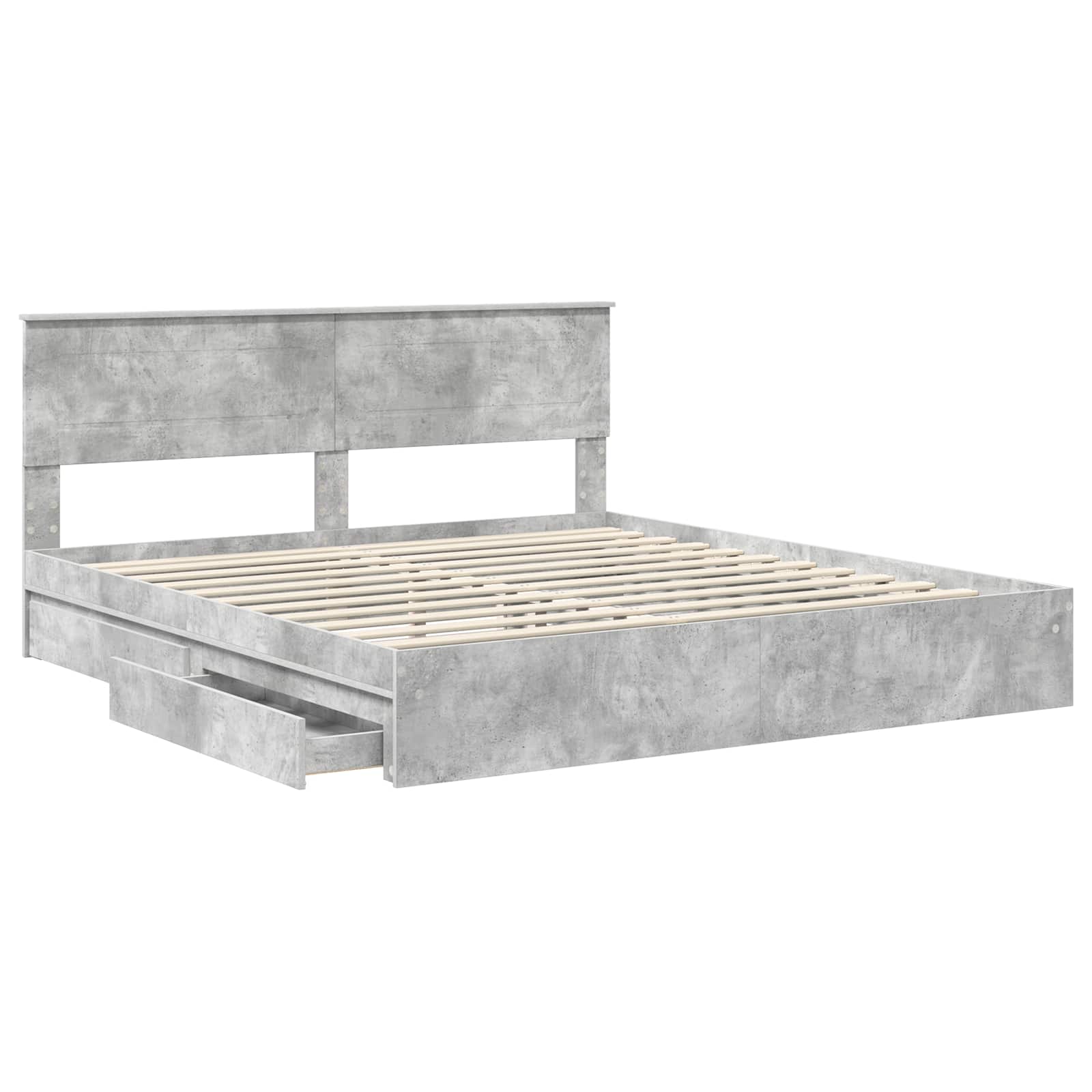 Opslag bed met hoofdeinde Beton Grijs 180 x 200 cm Bewerkt hout – afbeelding 5