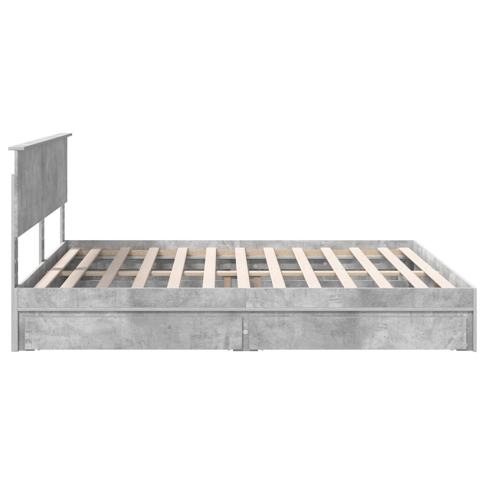 Opslag bed met hoofdeinde Beton Grijs 180 x 200 cm Bewerkt hout – afbeelding 9
