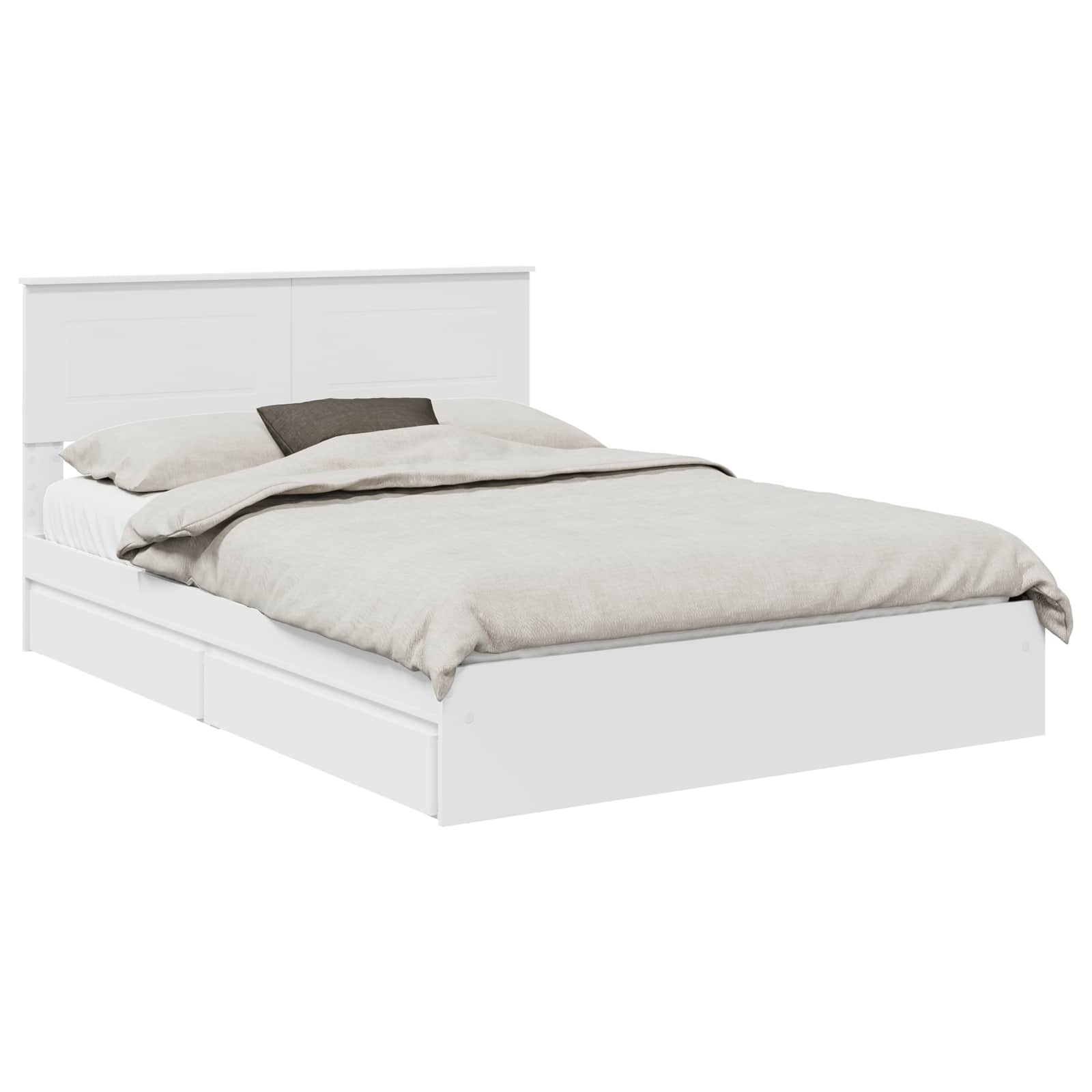 Opslag bed met hoofdeinde Wit 150 x 200 cm Bewerkt hout – afbeelding 2