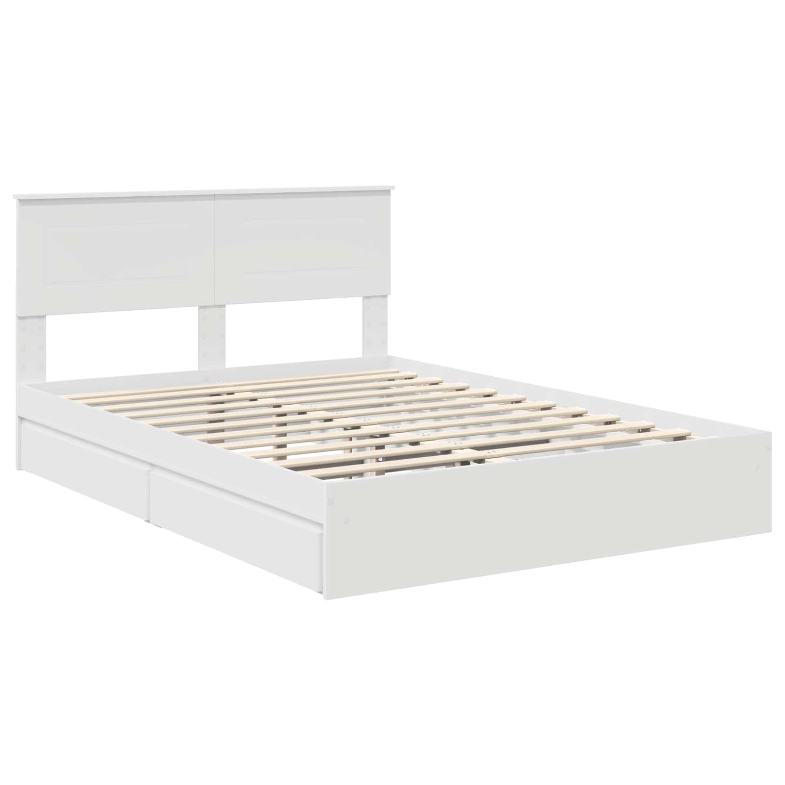 Opslag bed met hoofdeinde Wit 150 x 200 cm Bewerkt hout – afbeelding 4