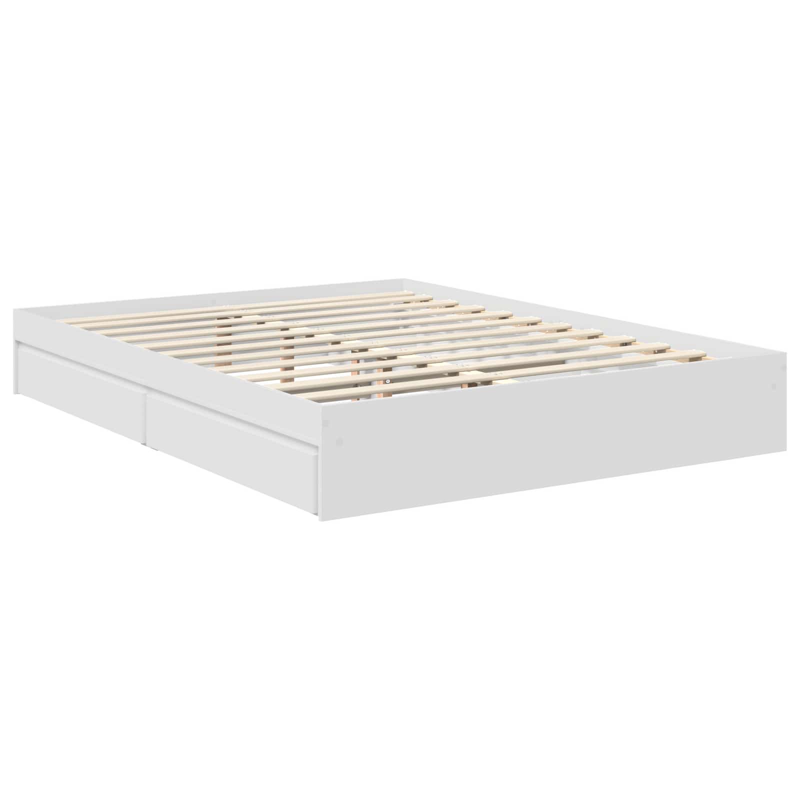 Opslag bed met hoofdeinde Wit 150 x 200 cm Bewerkt hout – afbeelding 6