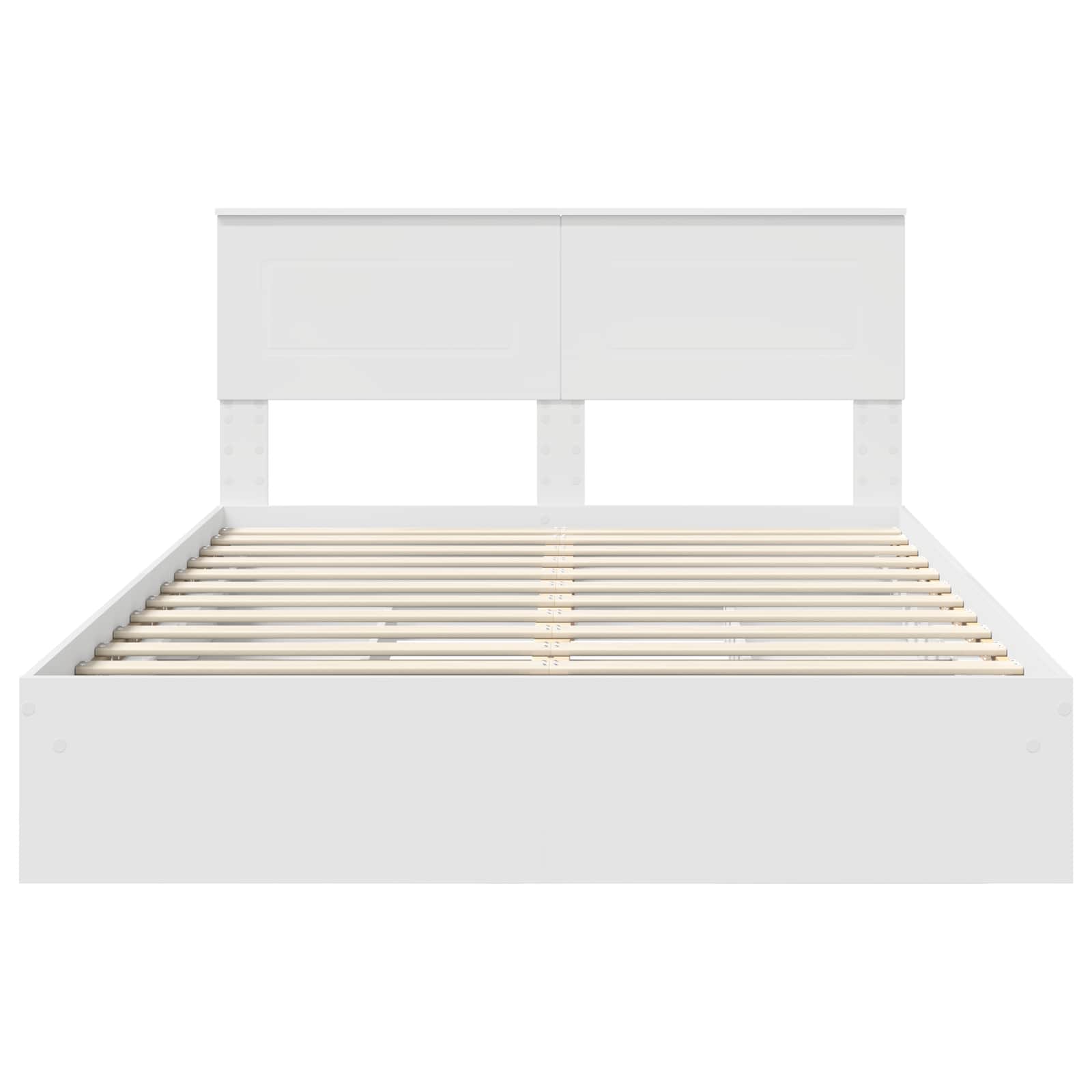 Opslag bed met hoofdeinde Wit 150 x 200 cm Bewerkt hout – afbeelding 8