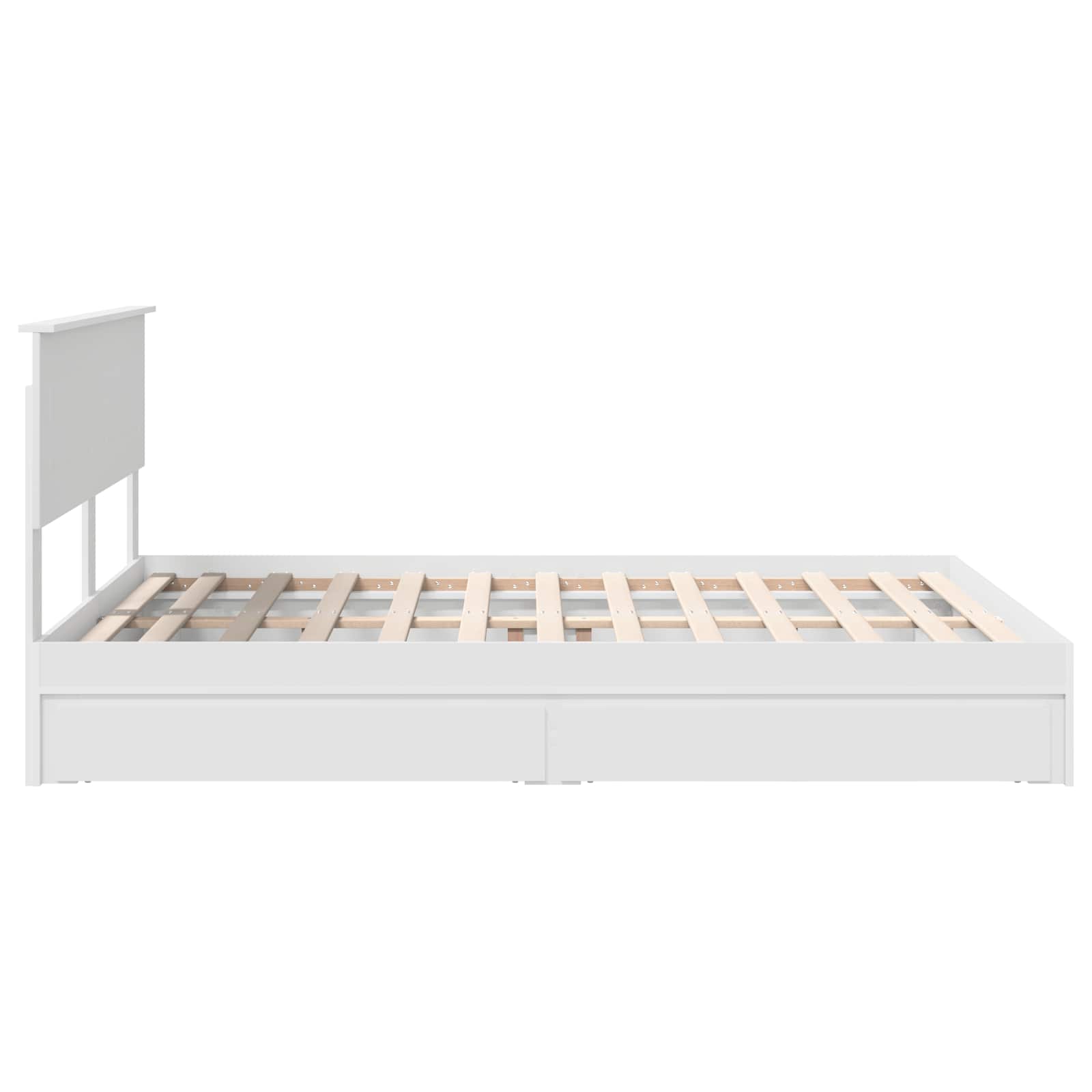 Opslag bed met hoofdeinde Wit 150 x 200 cm Bewerkt hout – afbeelding 9