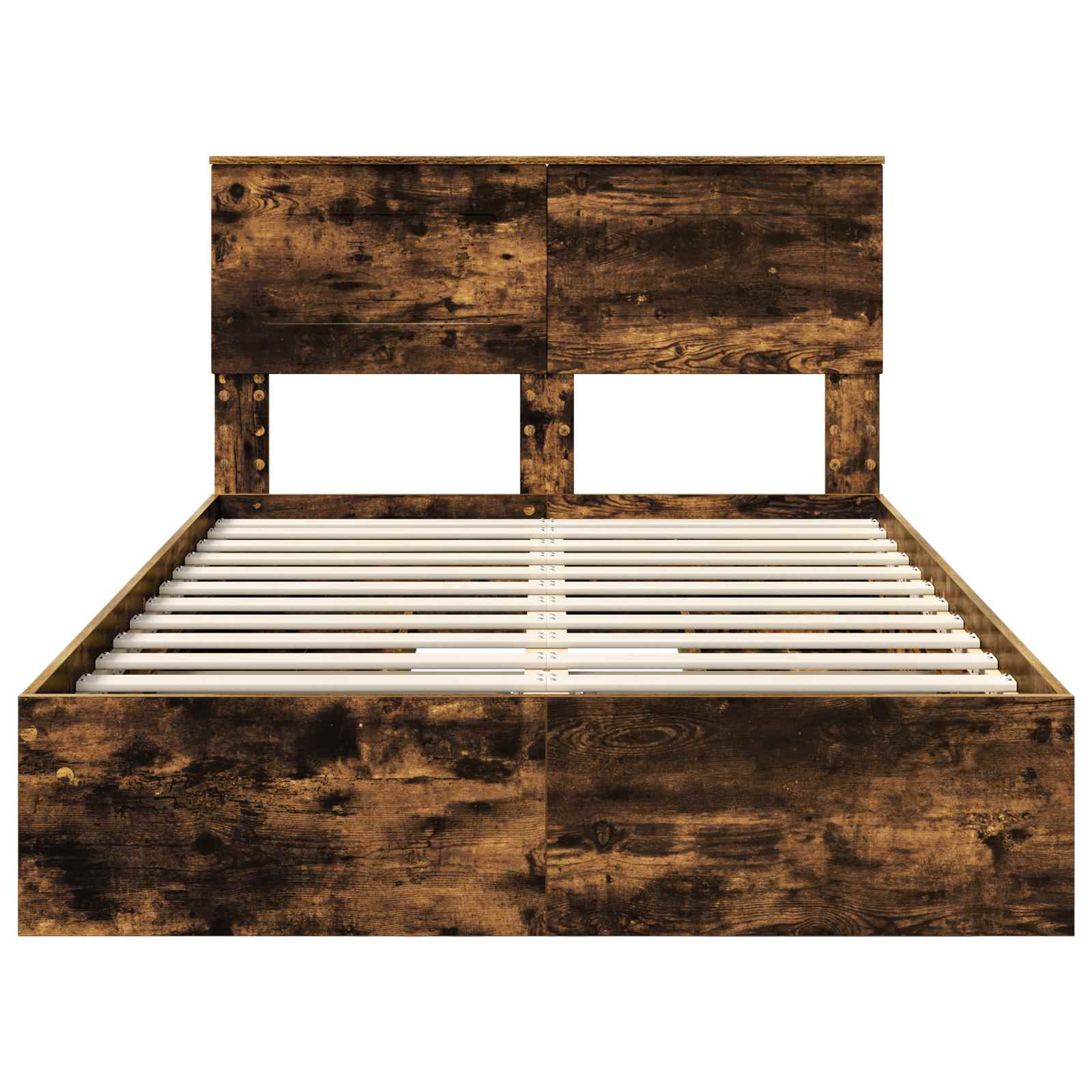 Opslag bed met lade Gerookt eiken 120 x 200 cm Bewerkt hout – afbeelding 8