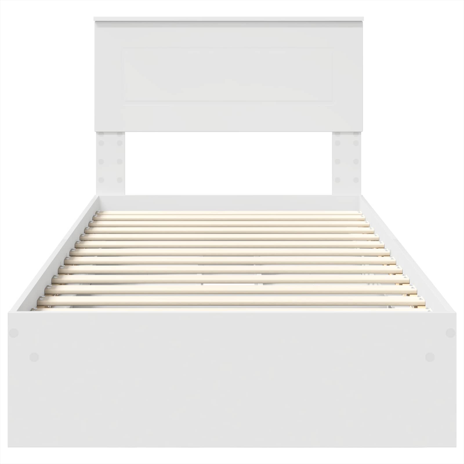 Opslag bed met hoofdeinde met lade Wit 90 x 190 cm Bewerkt hout – afbeelding 8