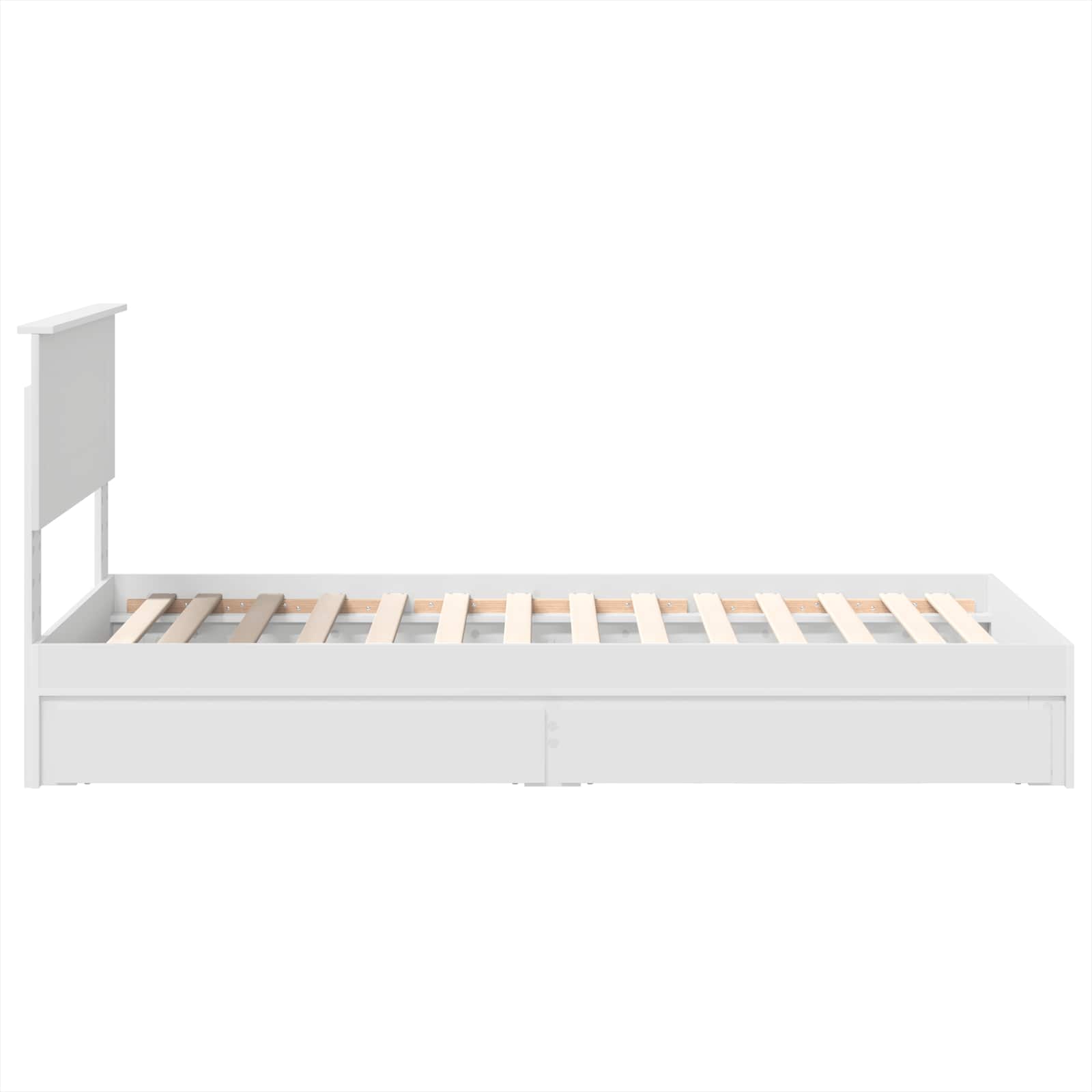 Opslag bed met hoofdeinde met lade Wit 90 x 190 cm Bewerkt hout – afbeelding 9