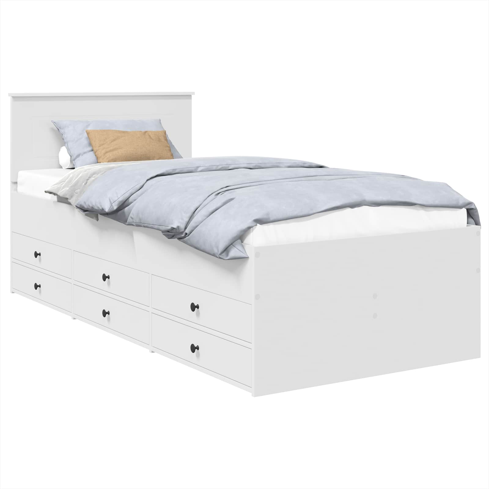 Slaapbank met lade Wit en zwart 90 x 200 cm Bewerkt hout – afbeelding 2