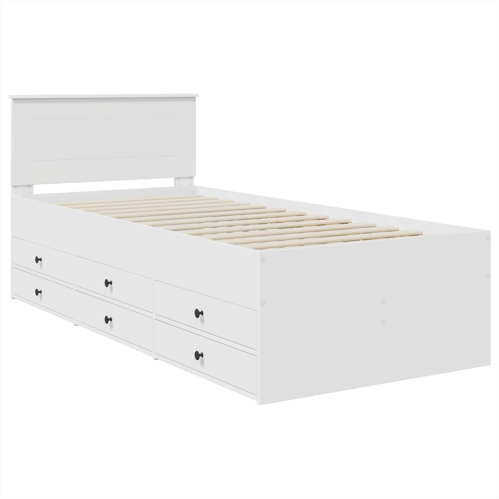 Slaapbank met lade Wit en zwart 90 x 200 cm Bewerkt hout – afbeelding 4