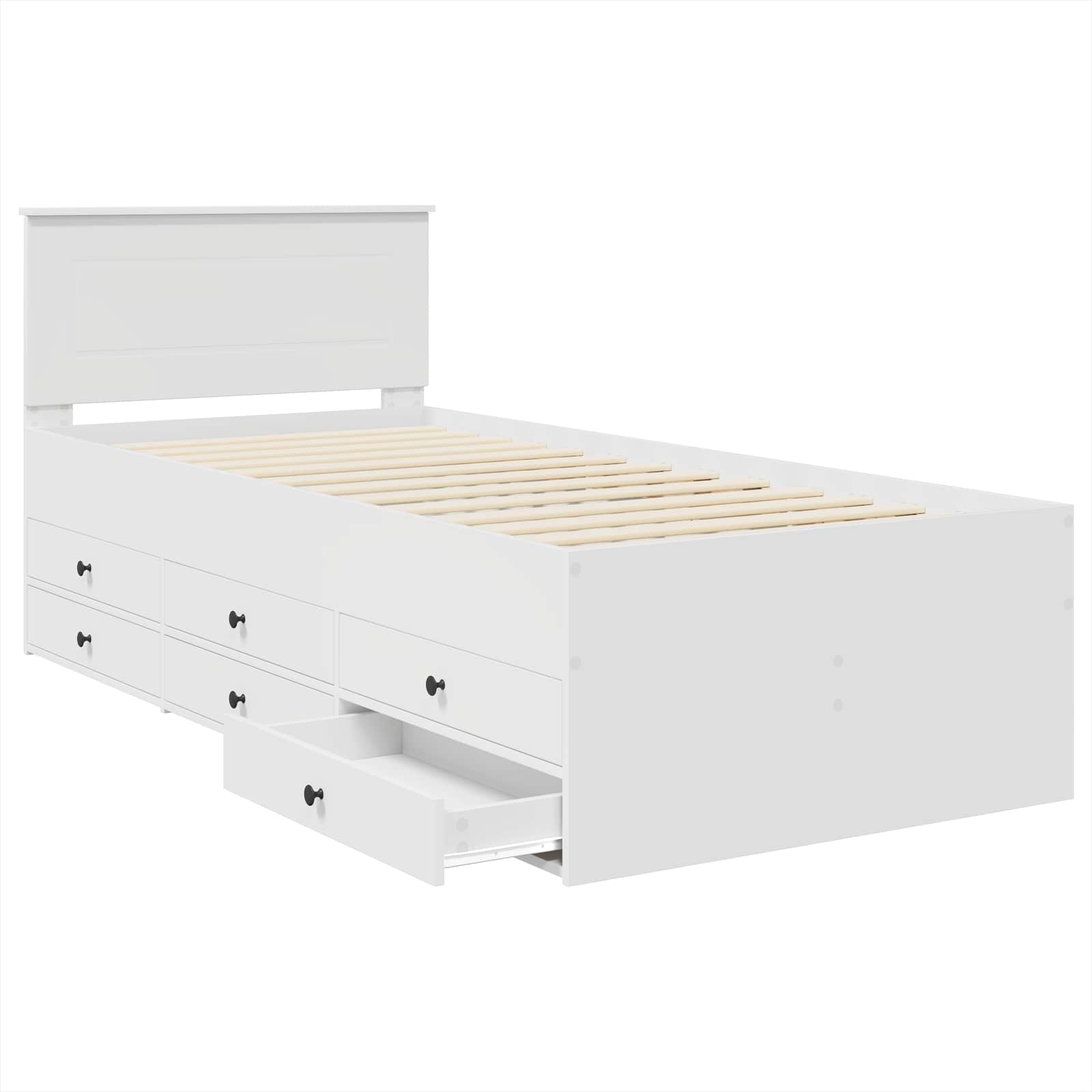 Slaapbank met lade Wit en zwart 90 x 200 cm Bewerkt hout – afbeelding 5