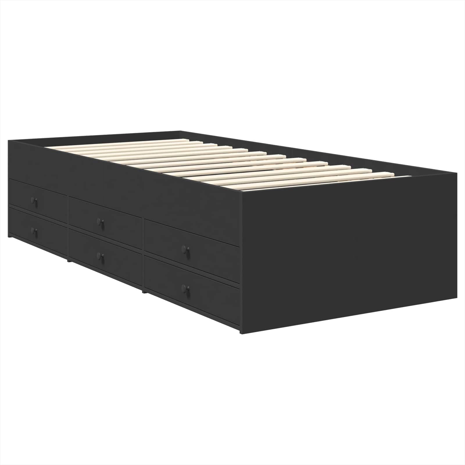 Slaapbank met lade met opslag Zwart 90 x 200 cm Bewerkt hout – afbeelding 6