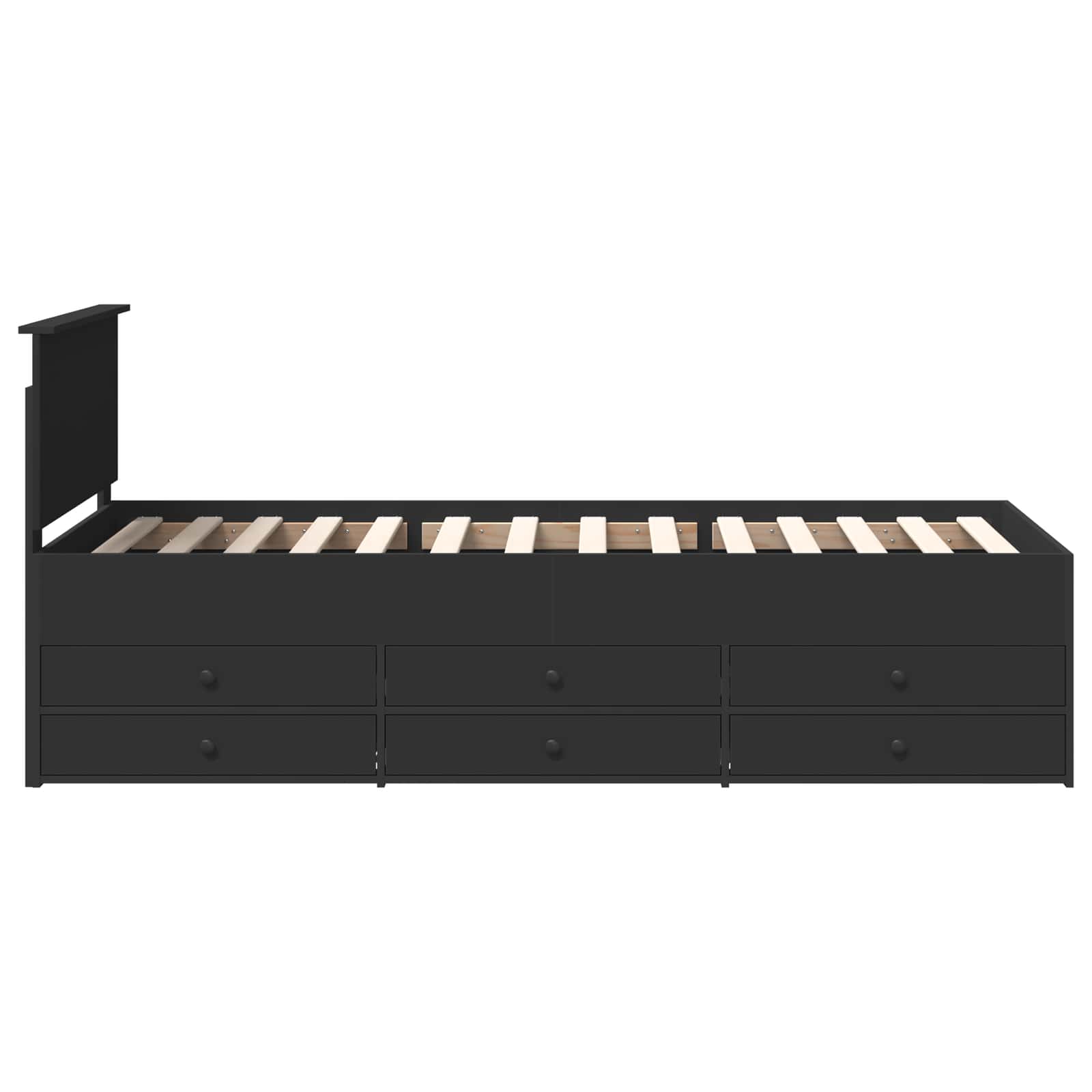 Slaapbank met lade met opslag Zwart 90 x 200 cm Bewerkt hout – afbeelding 9