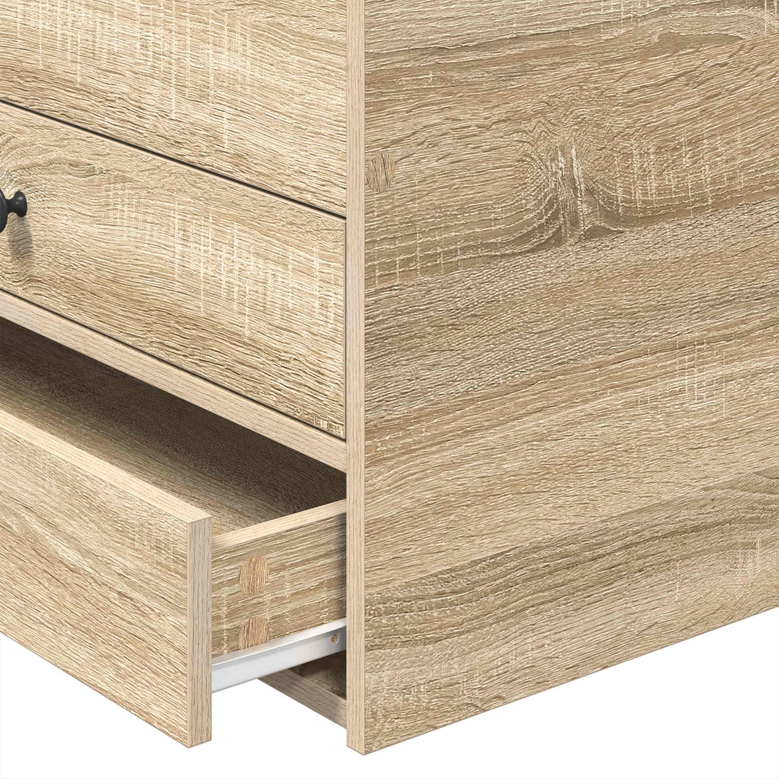Slaapbank Sonoma Eiken en Zwart 90 x 200 cm Bewerkt hout – afbeelding 11
