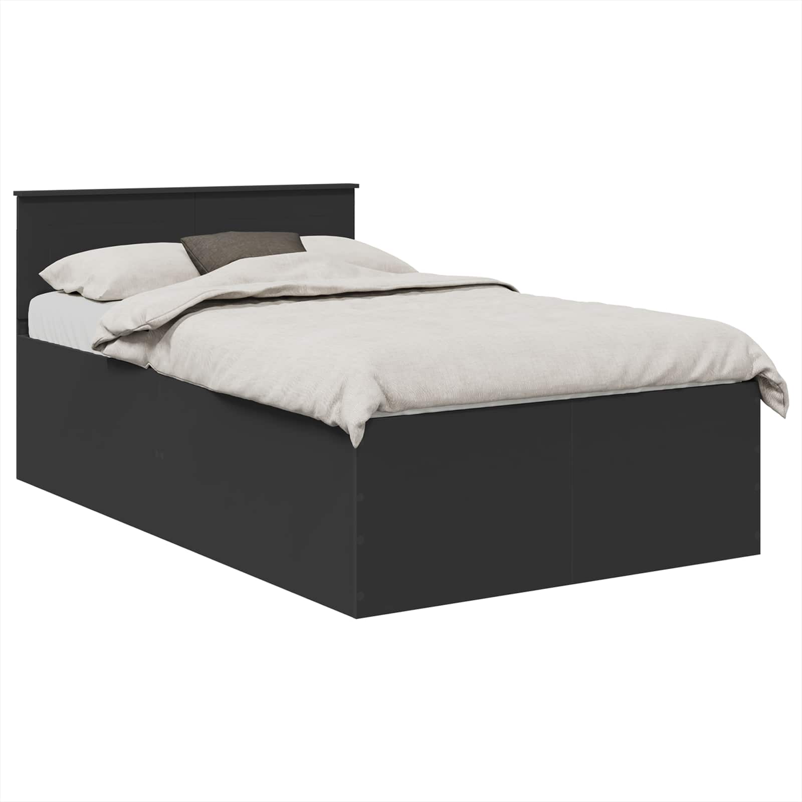 Bedframe met hoofdeinde Zwart 120 x 190 cm Bewerkt hout – afbeelding 2