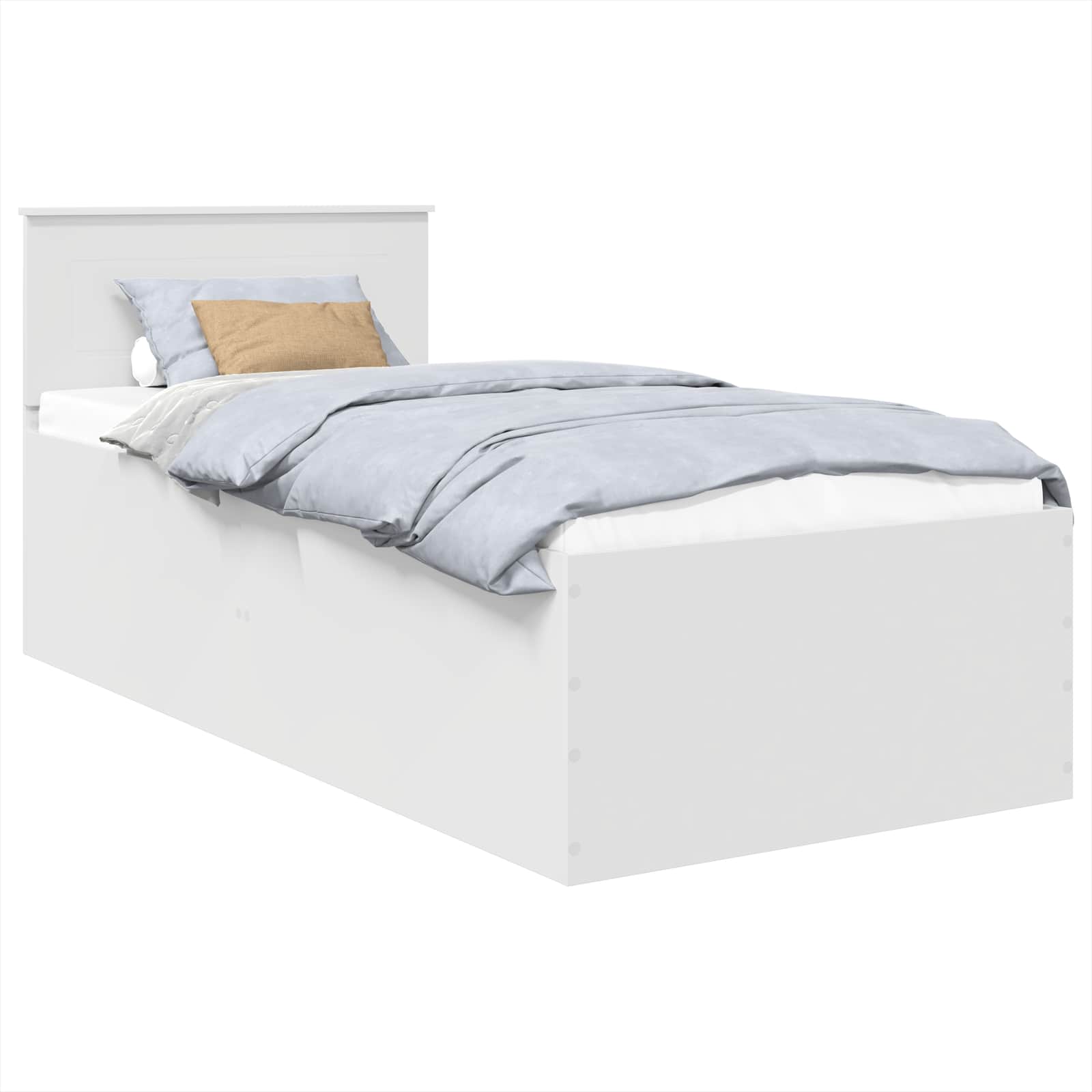 Bedframe met hoofdeinde Wit 90 x 190 cm Bewerkt hout – afbeelding 2