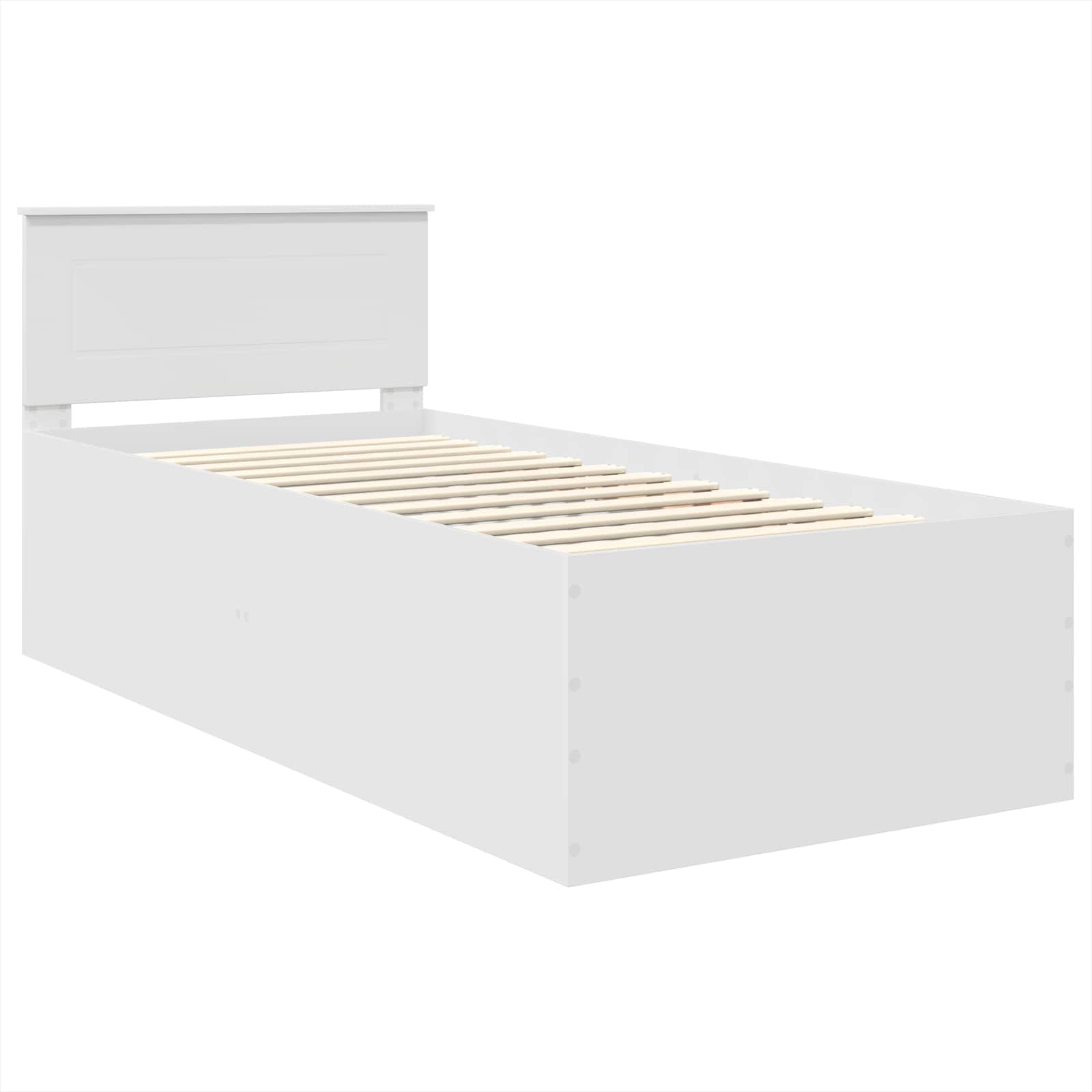 Bedframe met hoofdeinde Wit 90 x 190 cm Bewerkt hout – afbeelding 4