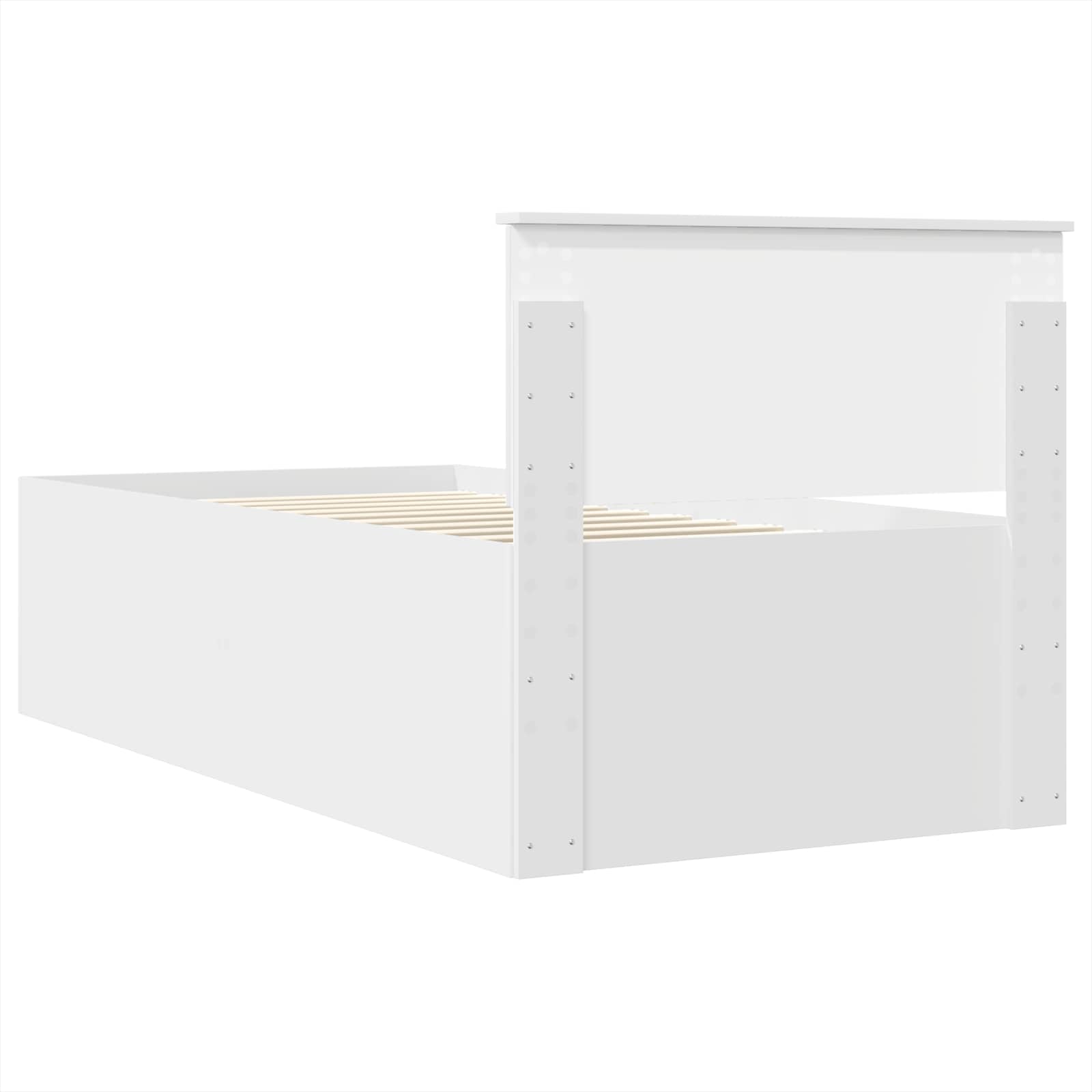 Bedframe met hoofdeinde Wit 90 x 190 cm Bewerkt hout – afbeelding 9