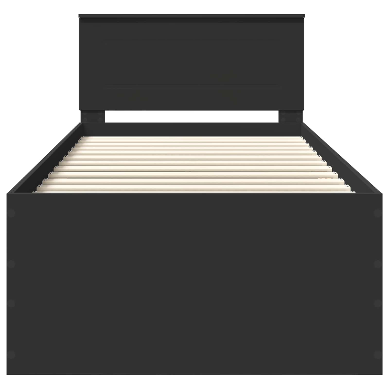 Bedframe met hoofdeinde Zwart 90 x 190 cm Bewerkt hout – afbeelding 7