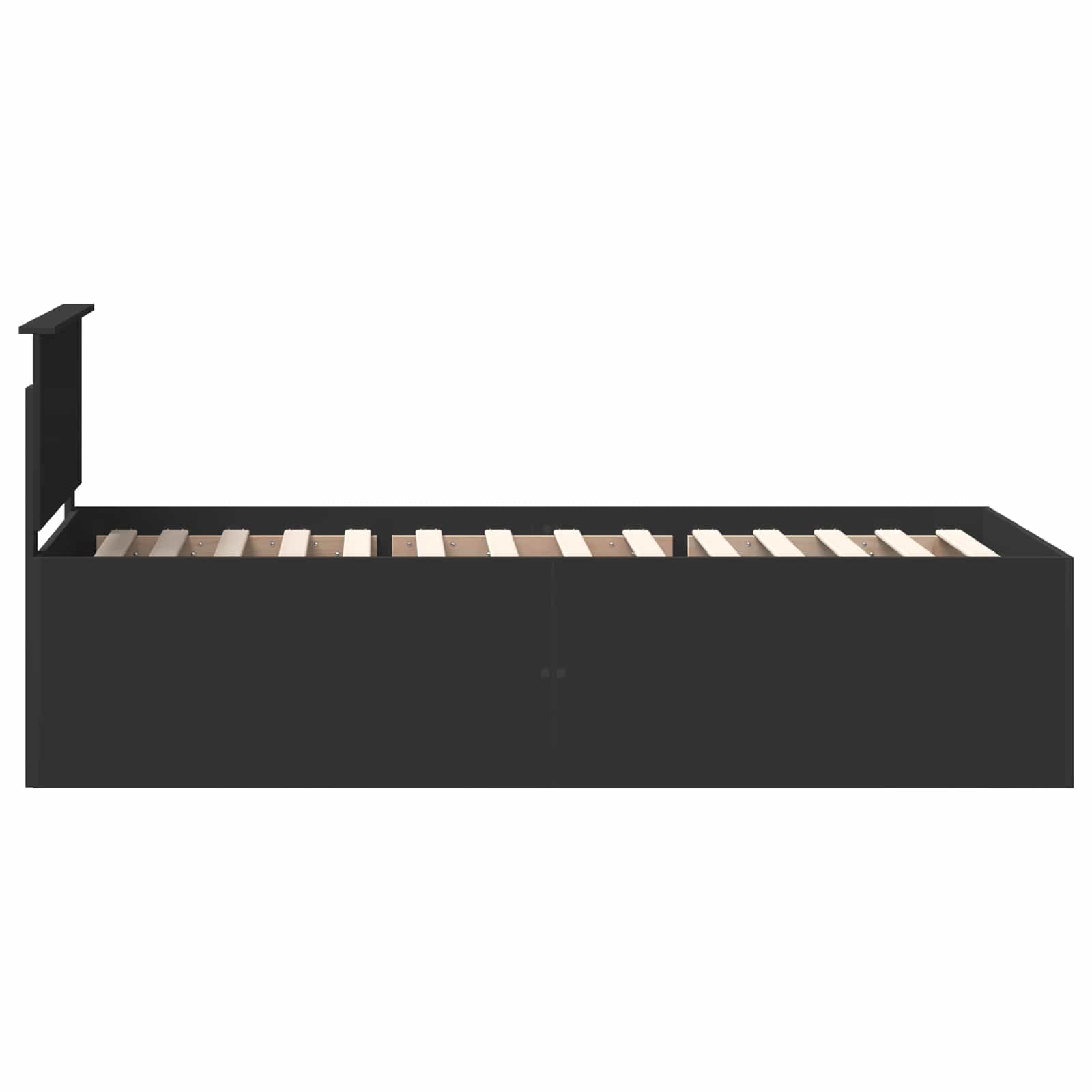 Bedframe met hoofdeinde Zwart 90 x 190 cm Bewerkt hout – afbeelding 8