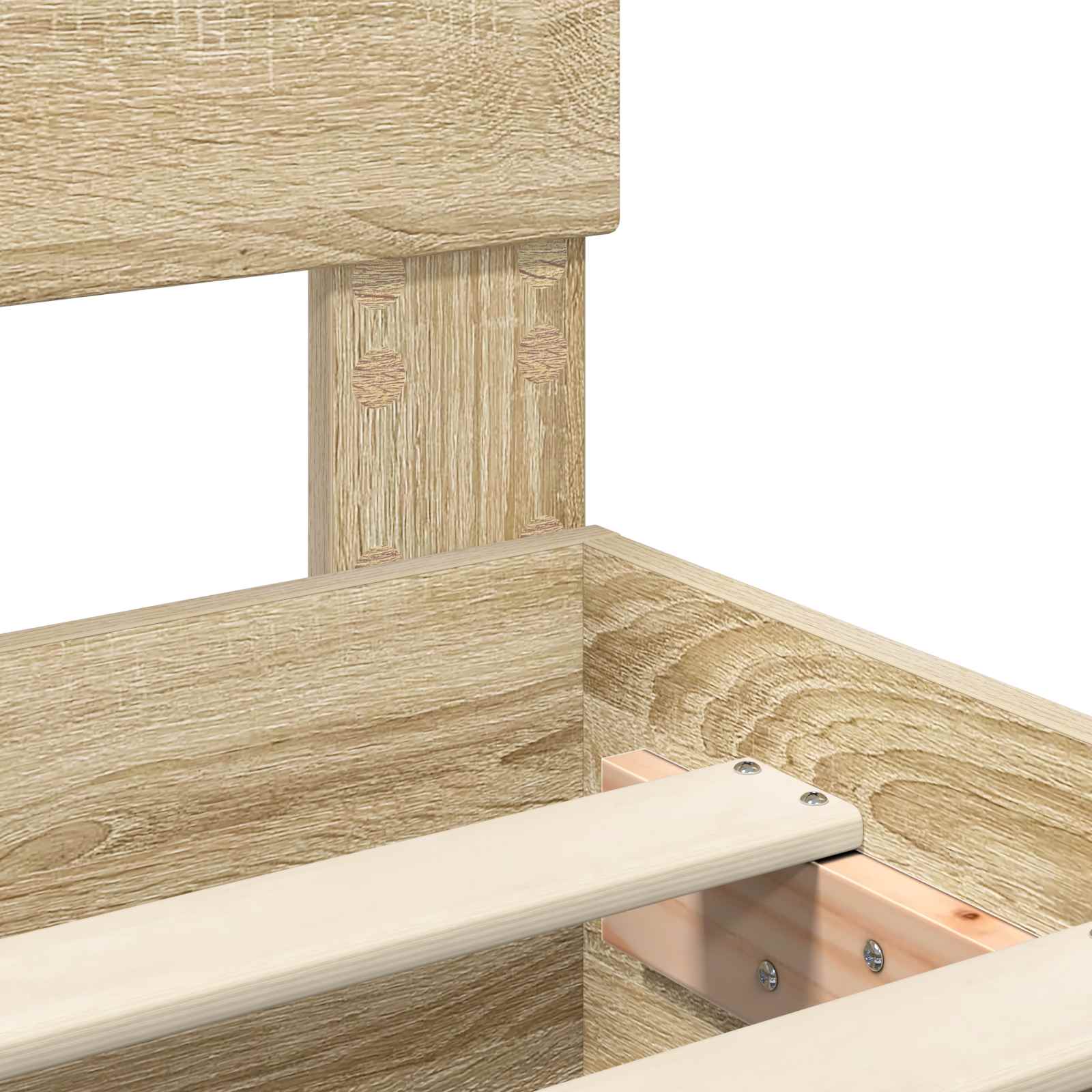 Bedframe met hoofdeinde Sonoma Eiken 90 x 190 cm Bewerkt hout – afbeelding 10