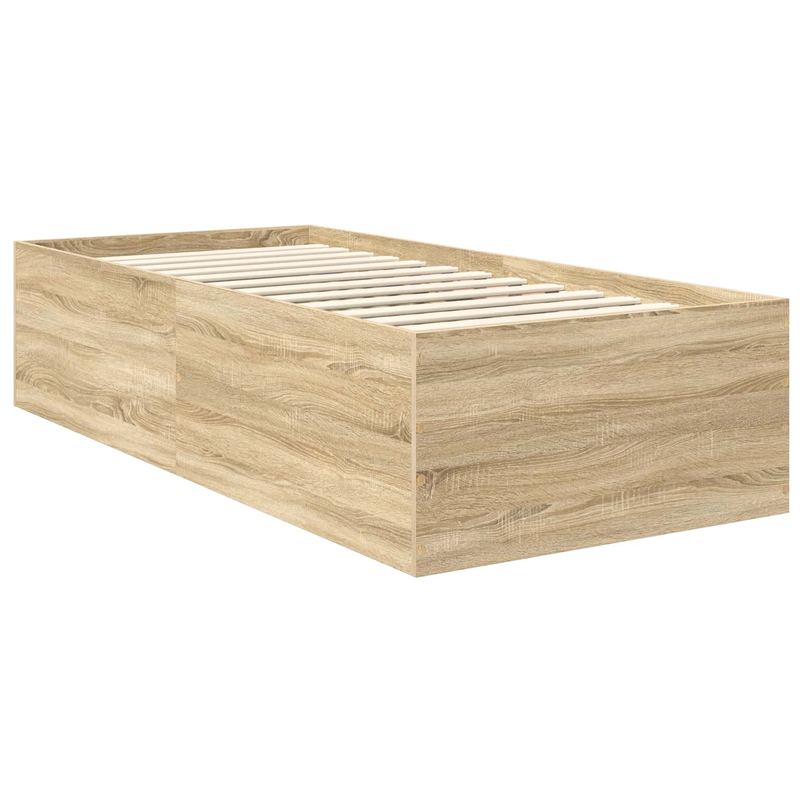 Bedframe met hoofdeinde Sonoma Eiken 90 x 190 cm Bewerkt hout – afbeelding 5