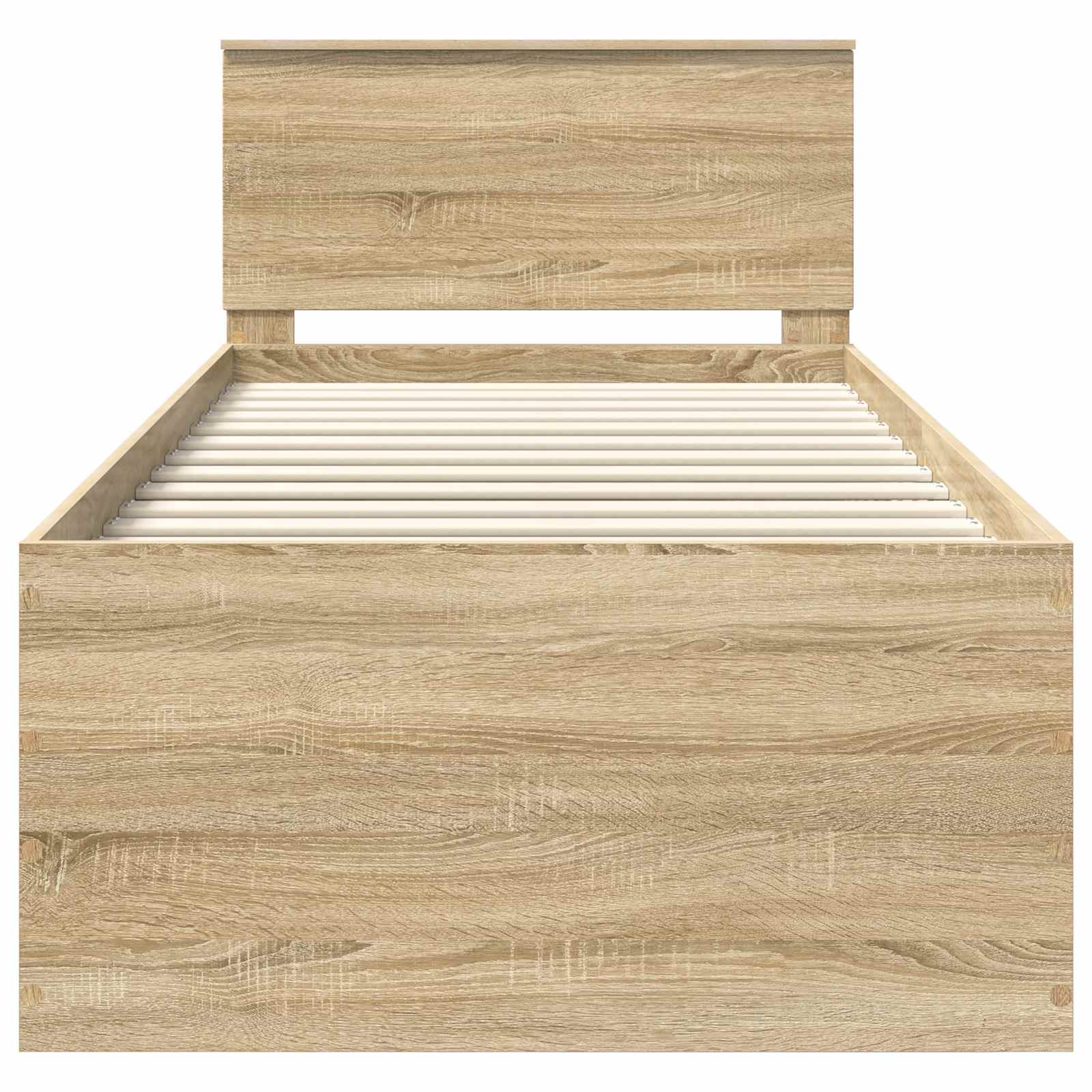 Bedframe met hoofdeinde Sonoma Eiken 90 x 190 cm Bewerkt hout – afbeelding 7