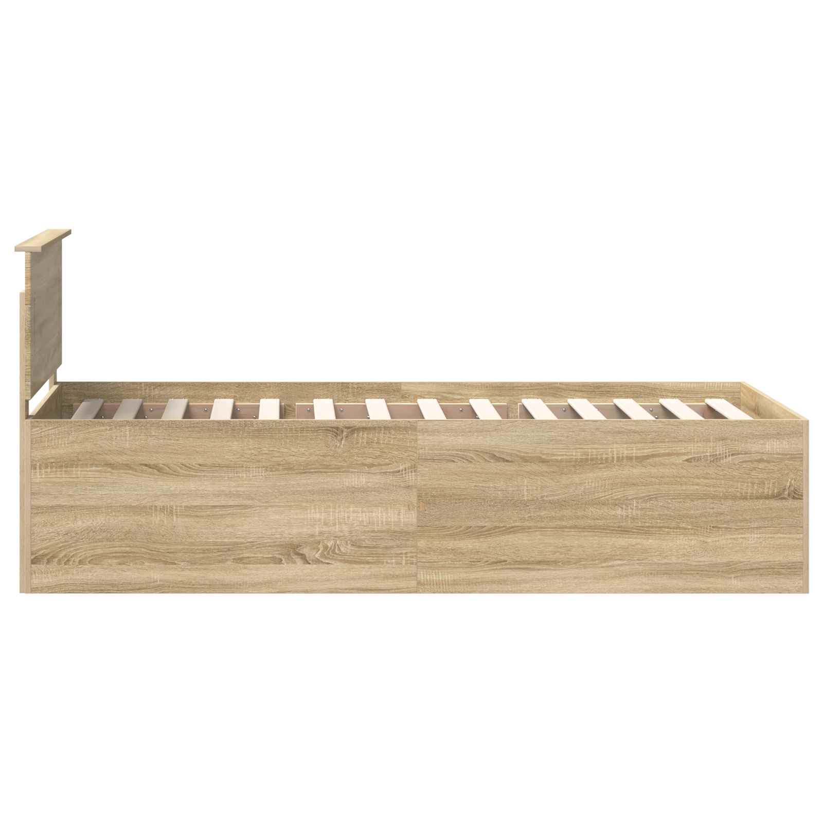 Bedframe met hoofdeinde Sonoma Eiken 90 x 190 cm Bewerkt hout – afbeelding 8