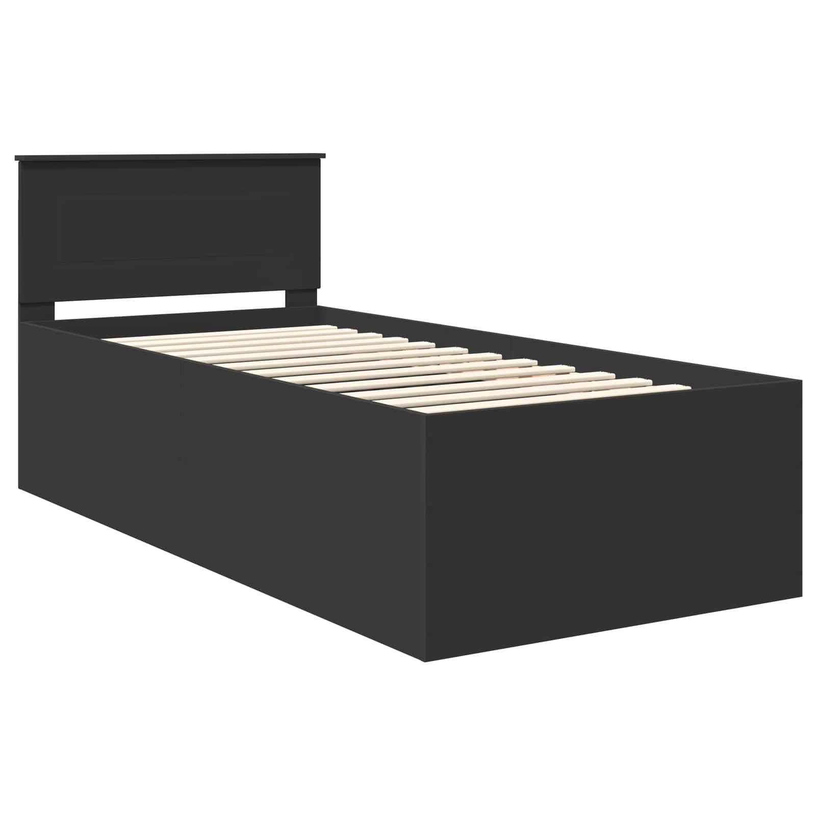 Bedframe met hoofdeinde Zwart 90 x 200 cm Bewerkt hout – afbeelding 4