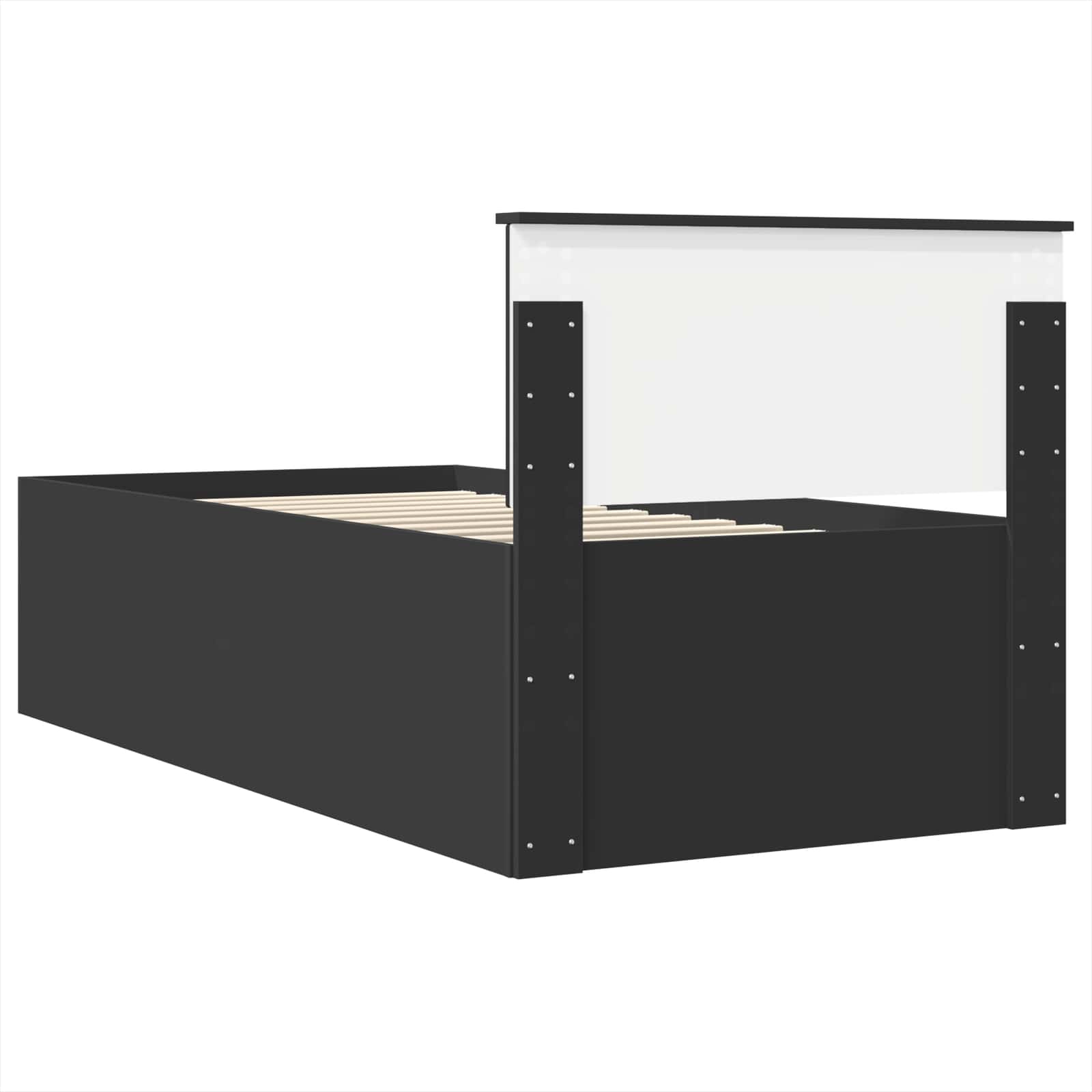 Bedframe met hoofdeinde Zwart 90 x 200 cm Bewerkt hout – afbeelding 9