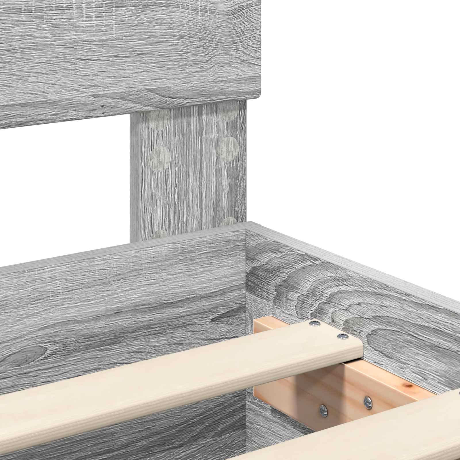 Bedframe met hoofdeinde Grijs Sonoma 90 x 190 cm Bewerkt hout – afbeelding 10