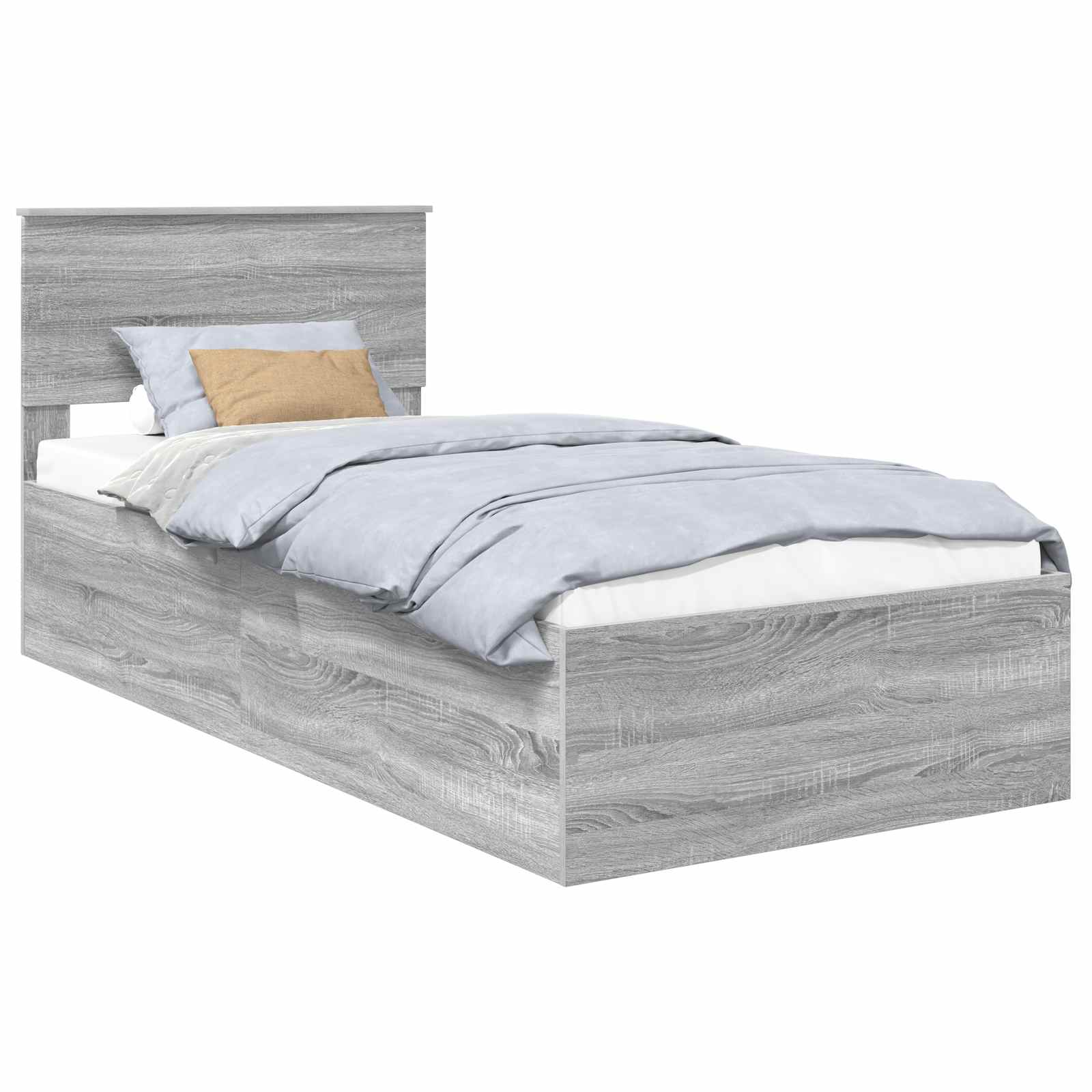 Bedframe met hoofdeinde Grijs Sonoma 90 x 190 cm Bewerkt hout – afbeelding 2