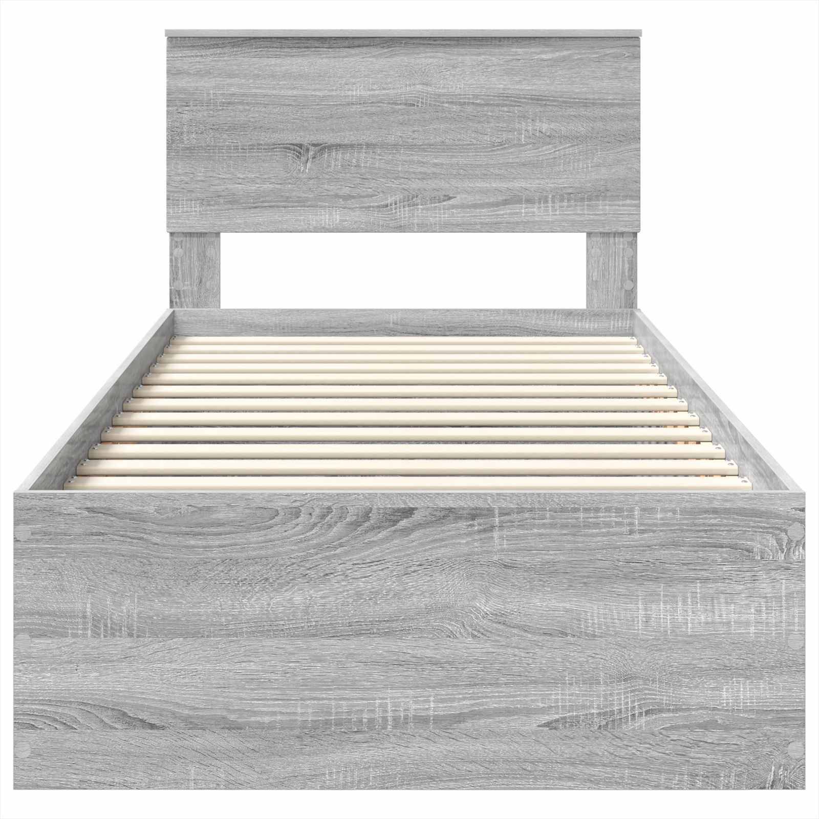 Bedframe met hoofdeinde Grijs Sonoma 90 x 190 cm Bewerkt hout – afbeelding 7