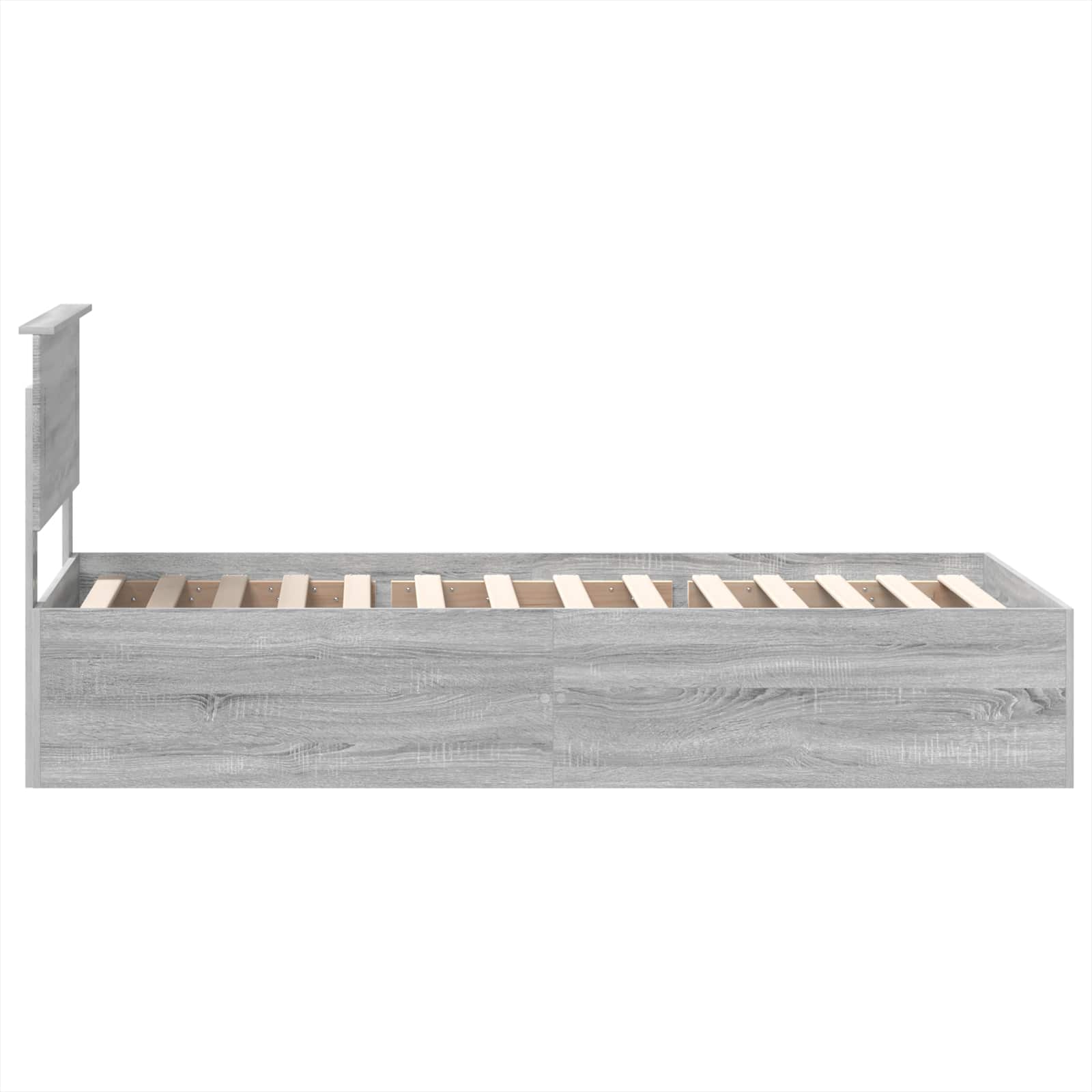 Bedframe met hoofdeinde Grijs Sonoma 90 x 190 cm Bewerkt hout – afbeelding 8