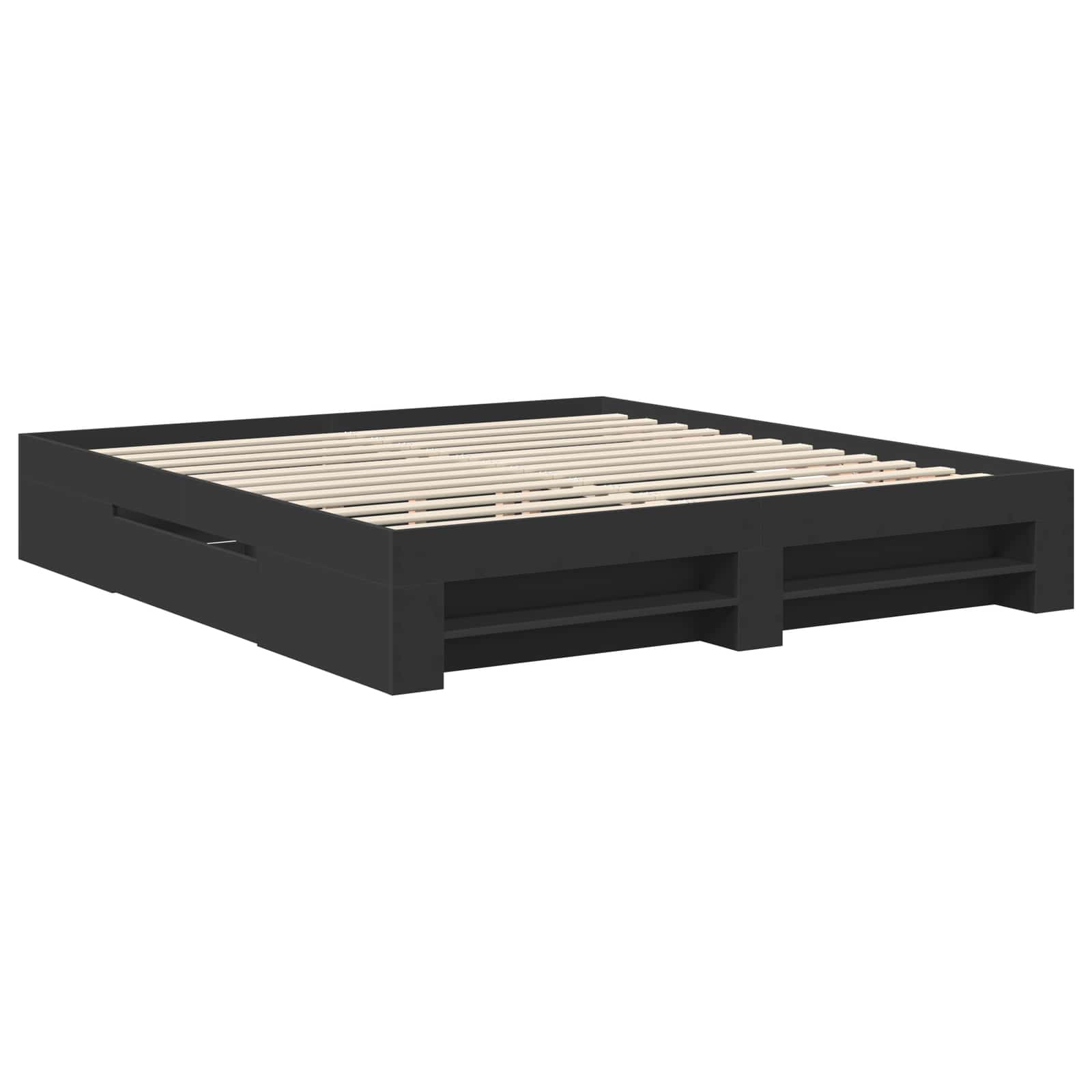 Bedframe met hoofdeinde Zwart 200 x 200 cm Bewerkt hout – afbeelding 6