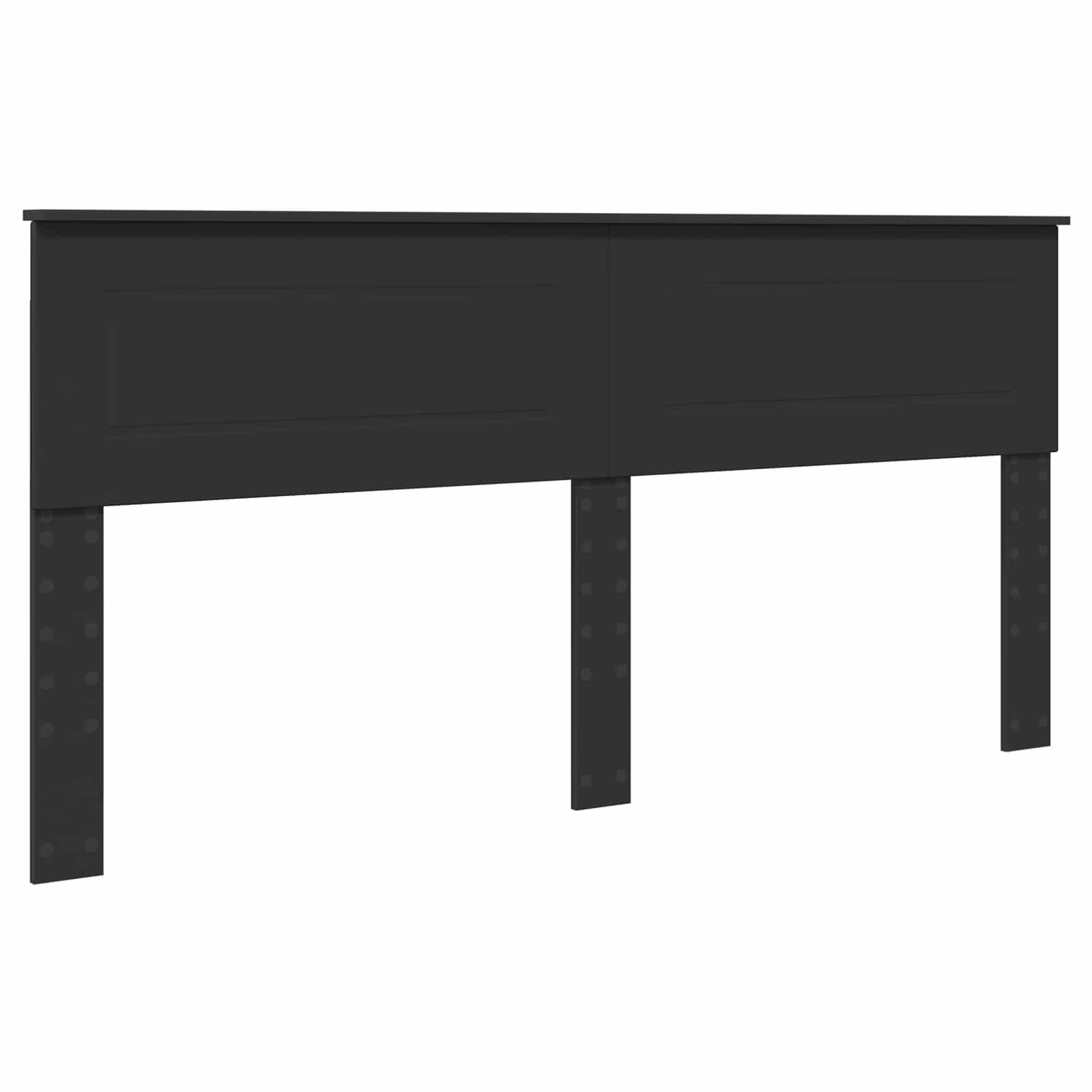 Bedframe met hoofdeinde Zwart 200 x 200 cm Bewerkt hout – afbeelding 7