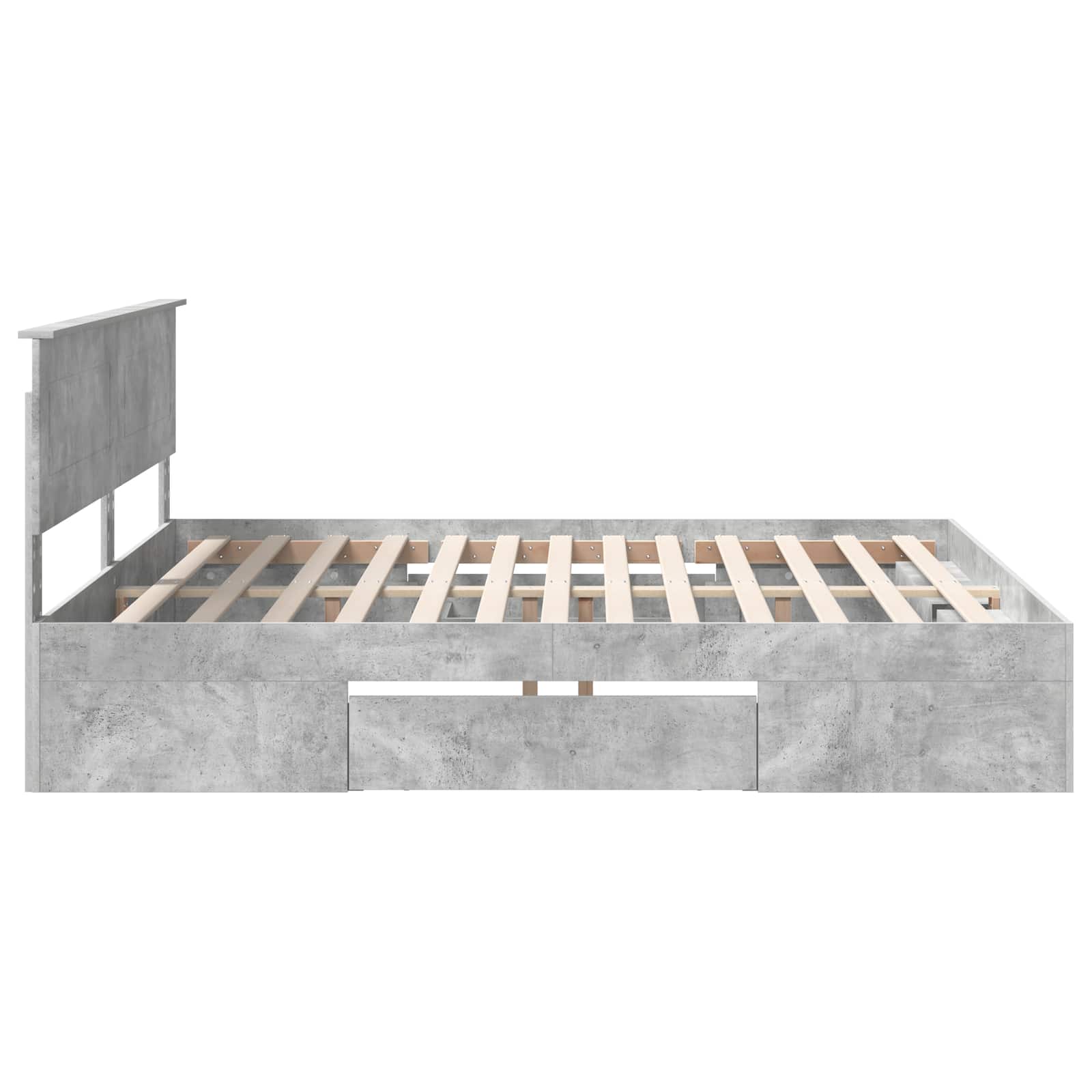 Bedframe met hoofdeinde Beton Grijs 200 x 200 cm Bewerkt hout – afbeelding 9