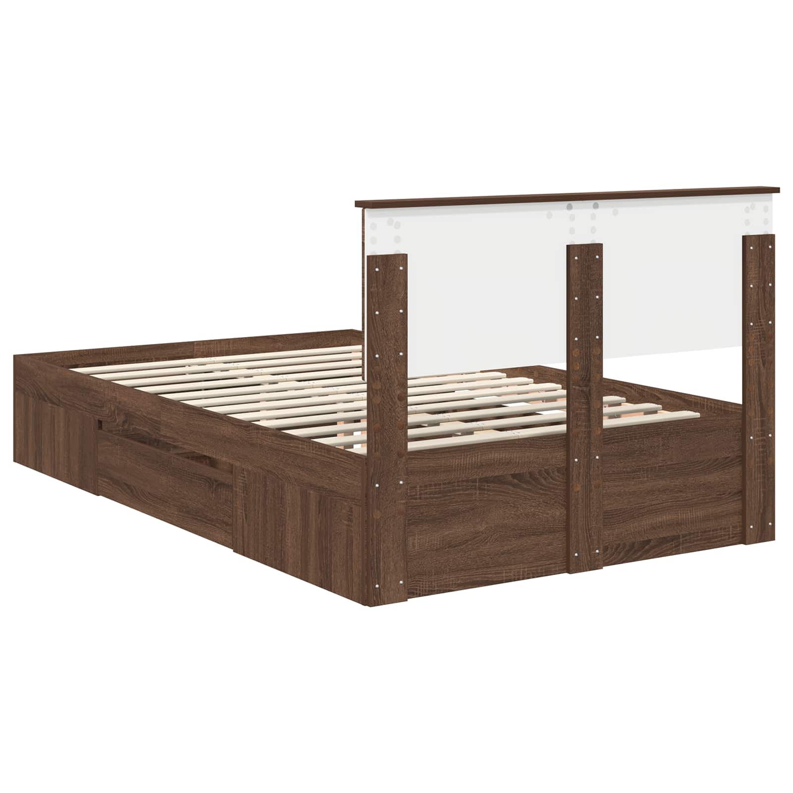 Bedframe met hoofdeinde Bruin Eiken 120 x 200 cm Bewerkt hout – afbeelding 10