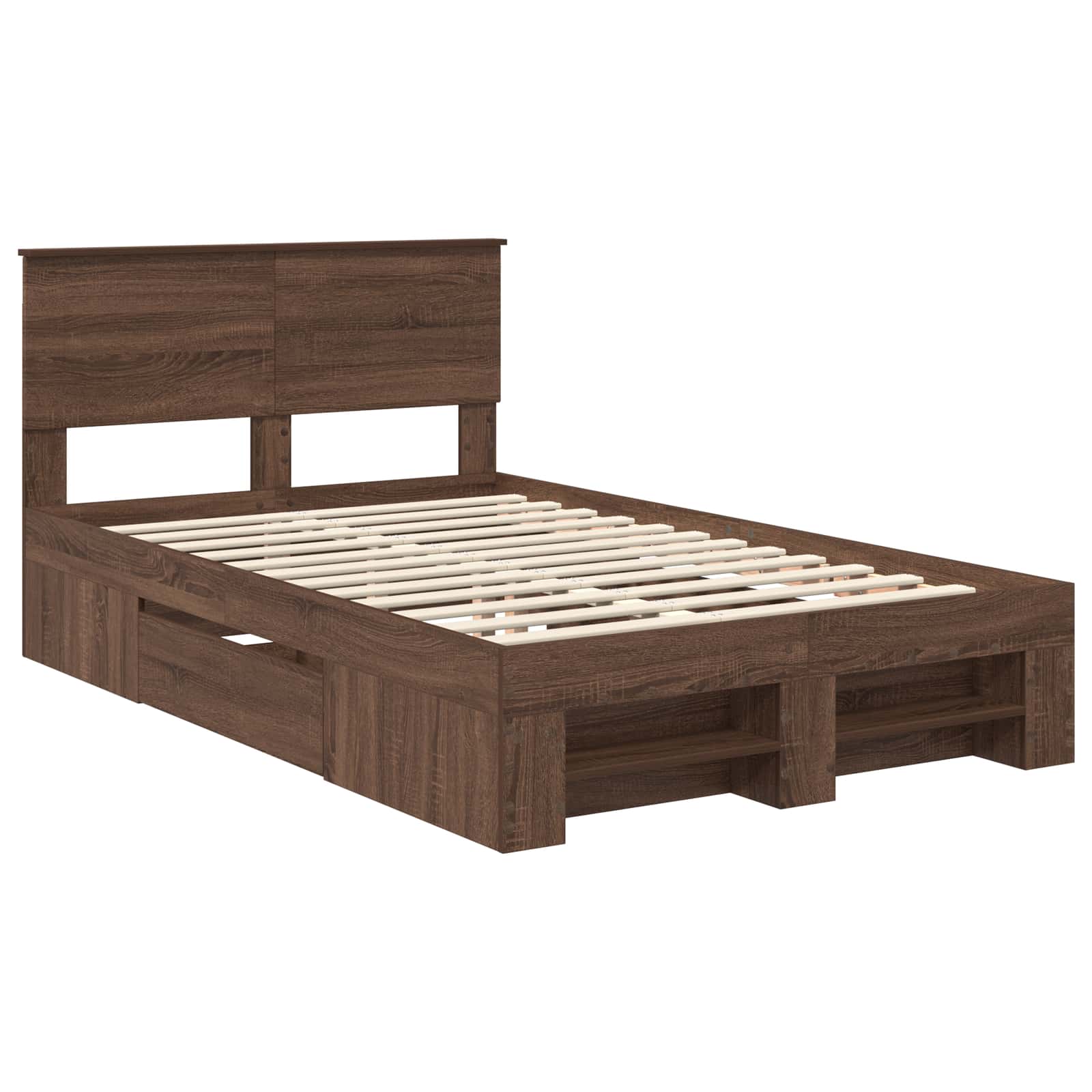 Bedframe met hoofdeinde Bruin Eiken 120 x 200 cm Bewerkt hout – afbeelding 4