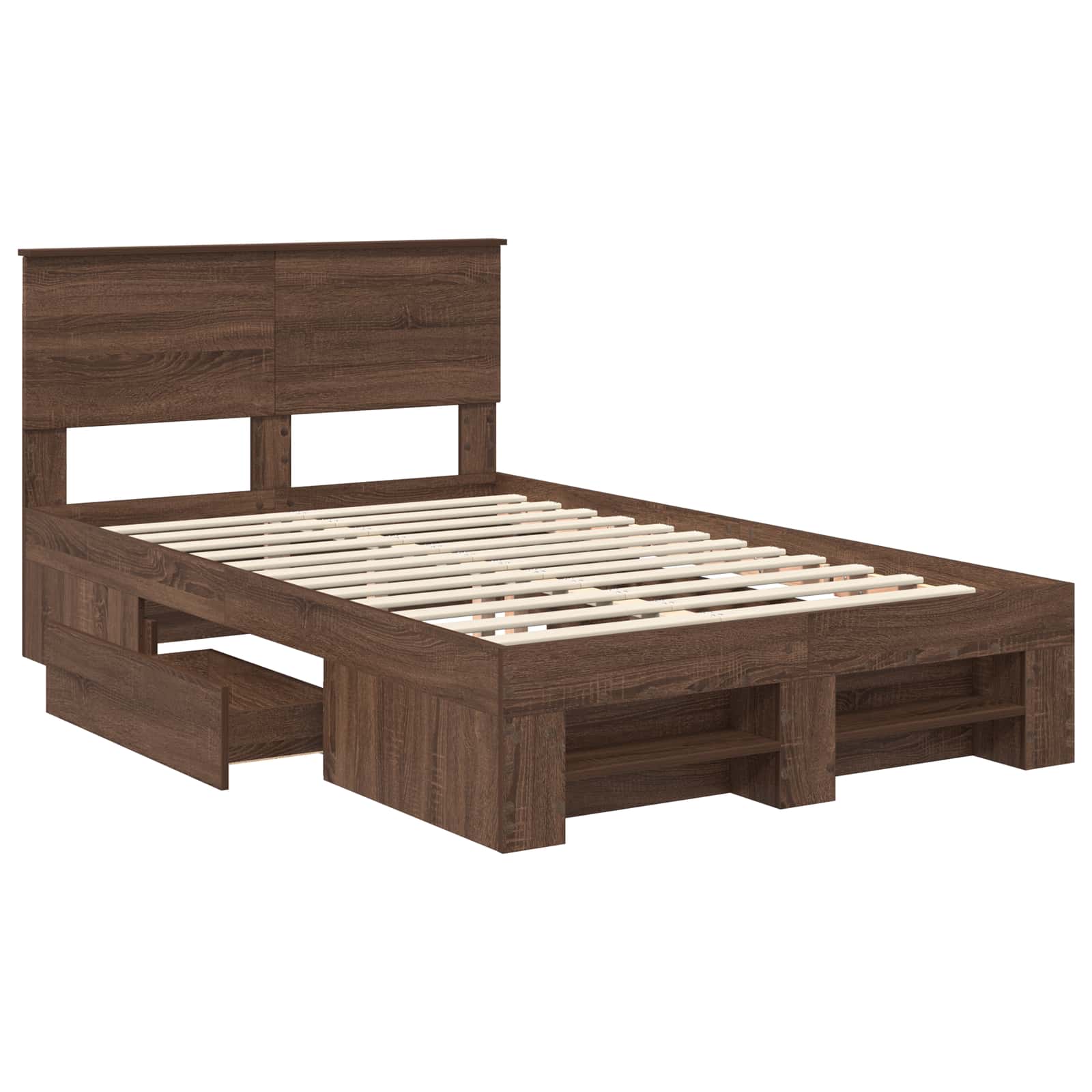 Bedframe met hoofdeinde Bruin Eiken 120 x 200 cm Bewerkt hout – afbeelding 5