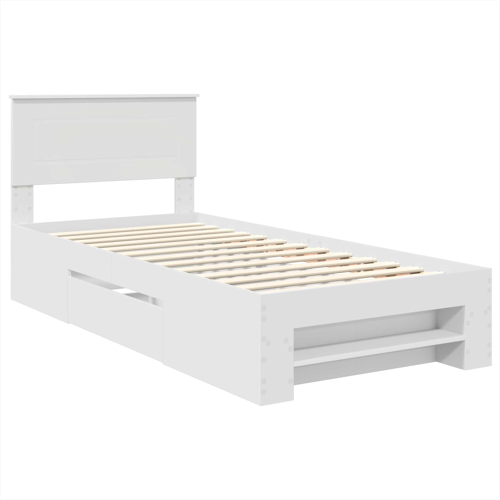 Bedframe met hoofdeinde Wit 90 x 200 cm Bewerkt hout – afbeelding 4